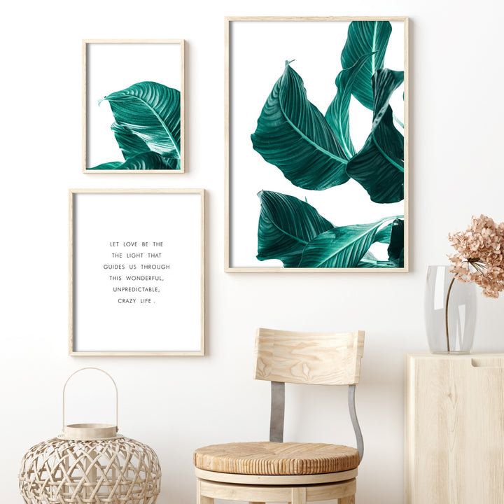 Print poster wall art green leaves 1