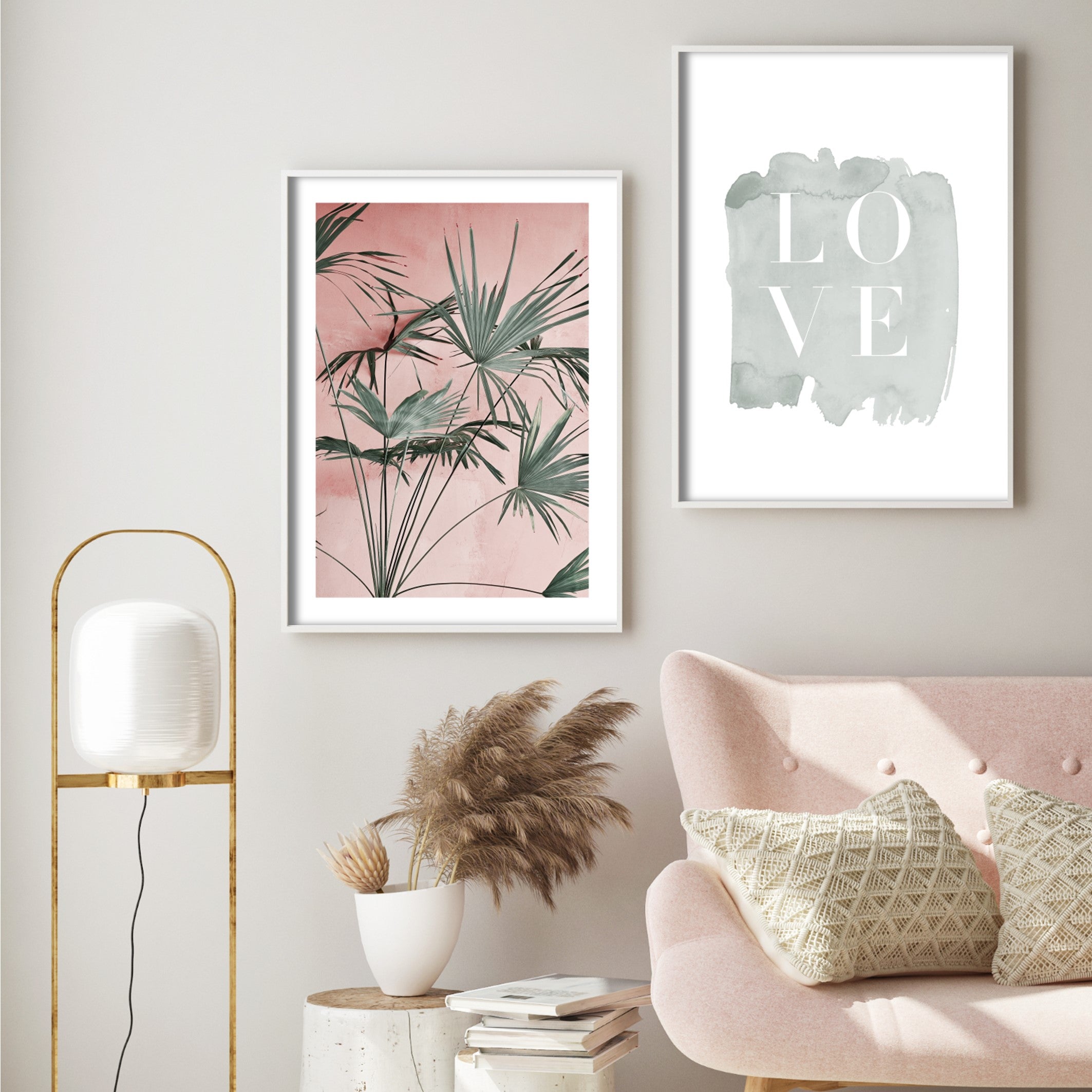 pastel palms print poster