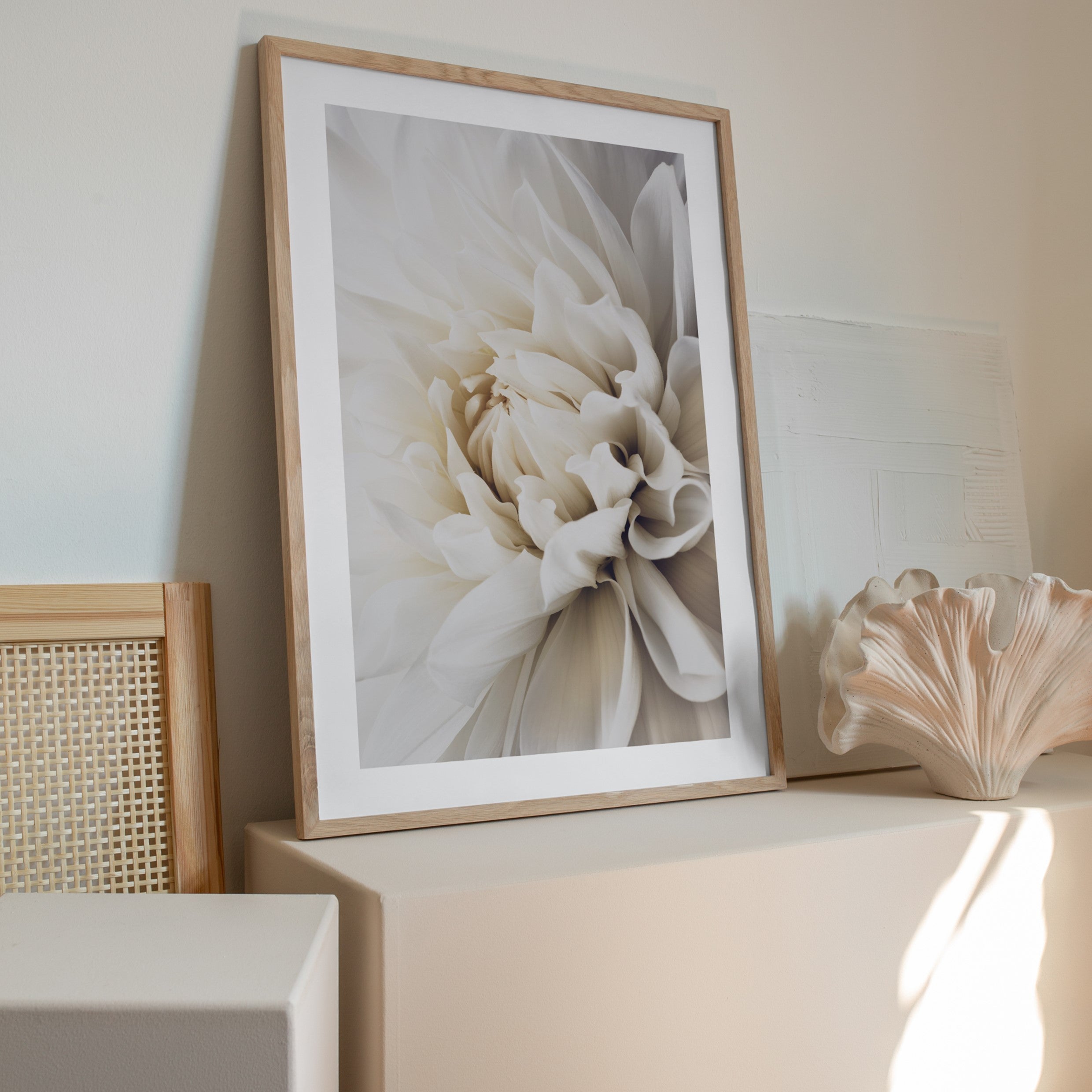 WHITE DAHLIA WALL ART