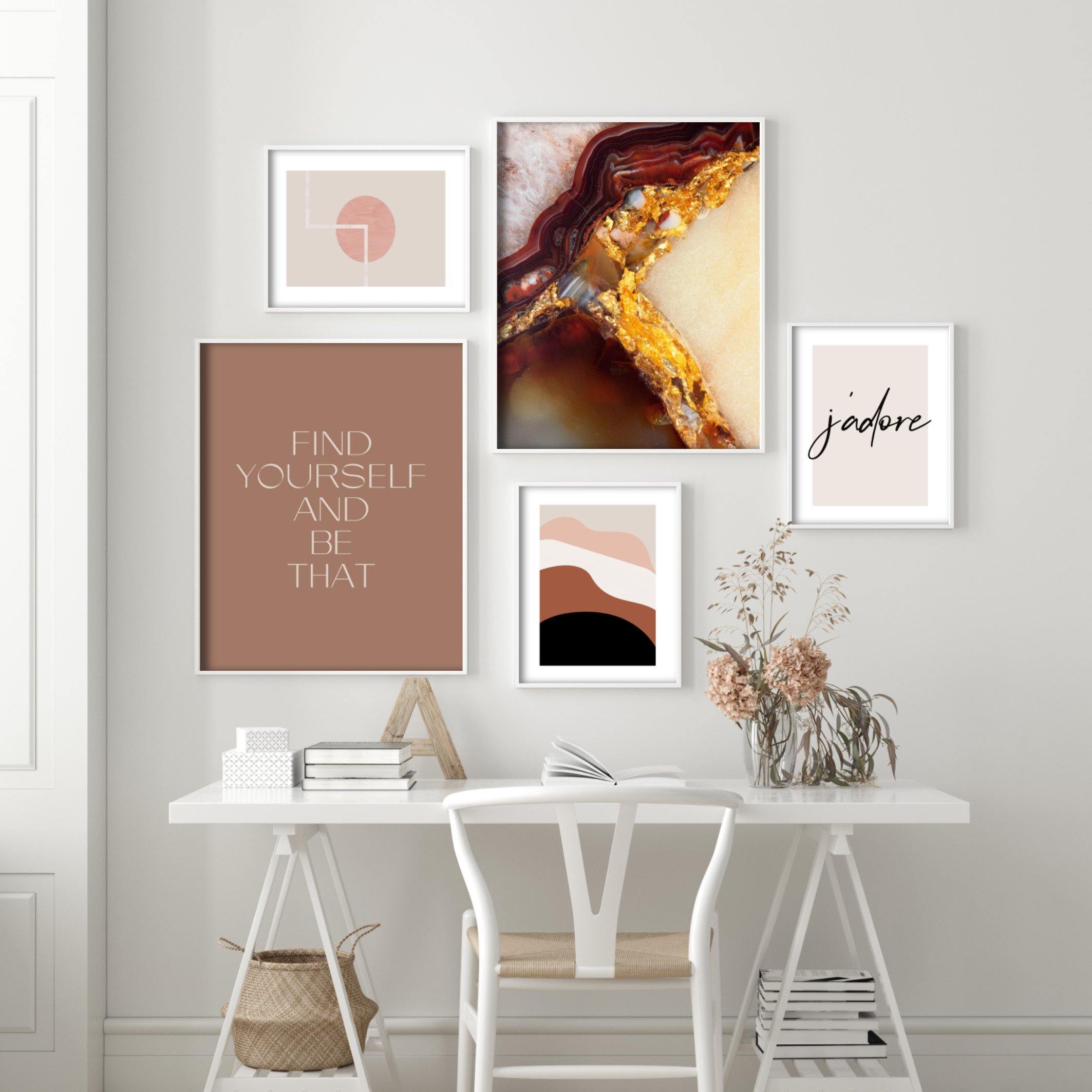 Print poster wall art agate rose