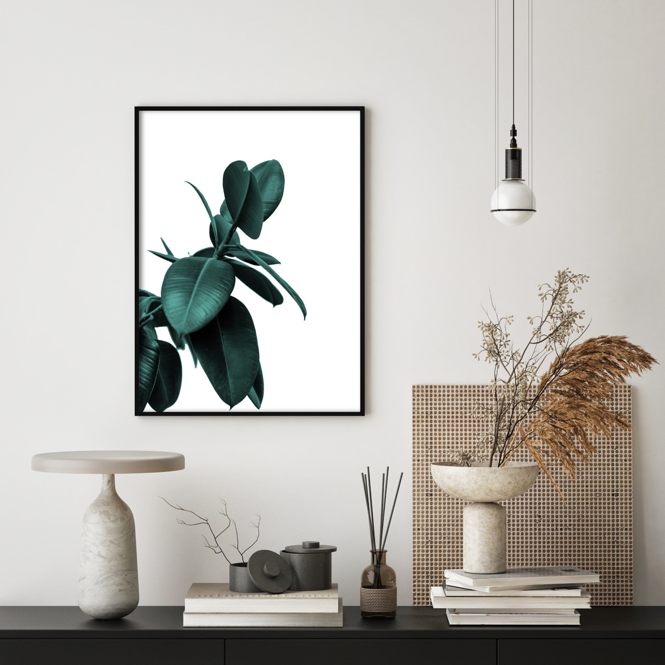 dark green rubber plant poster 