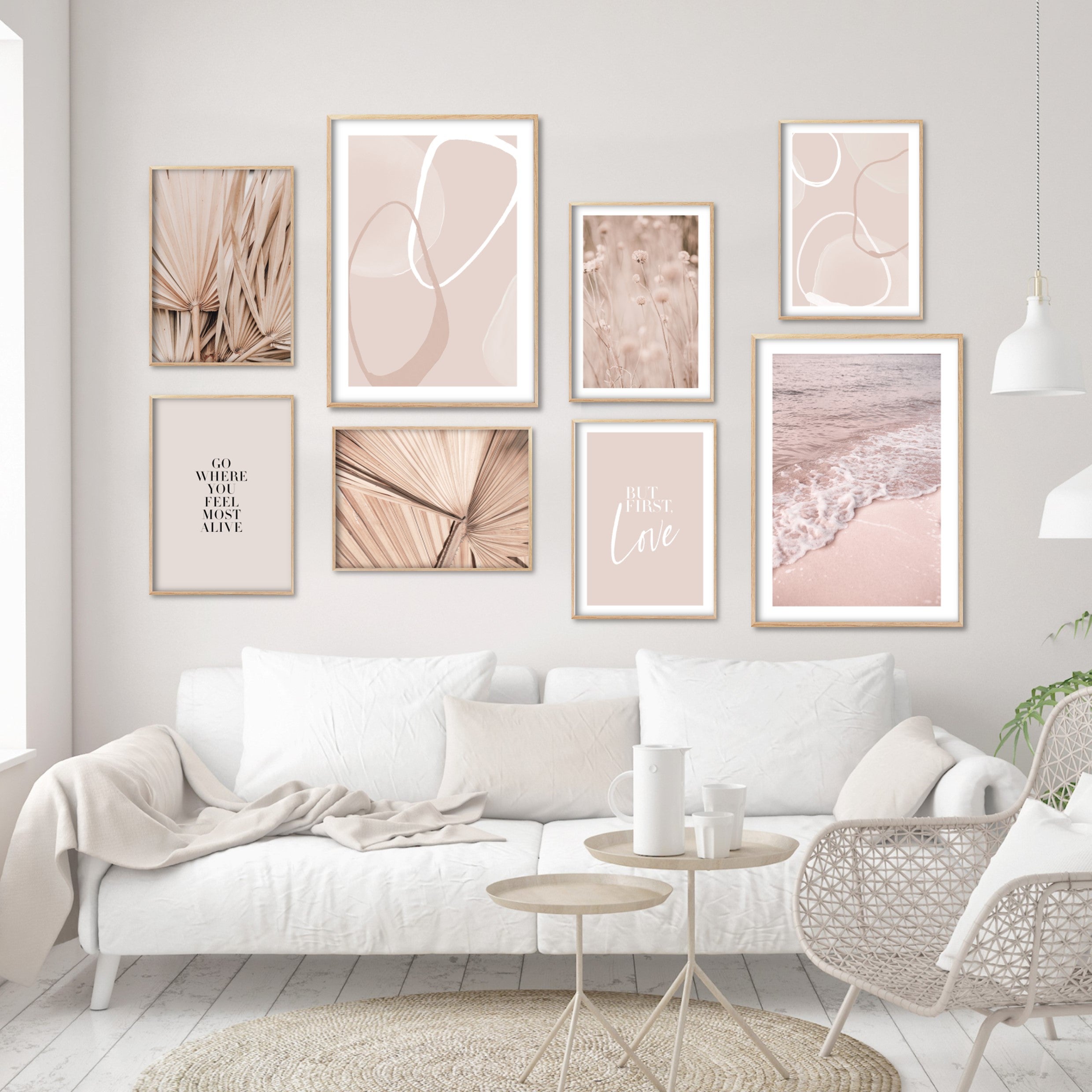 Print poster wall art blush reeds