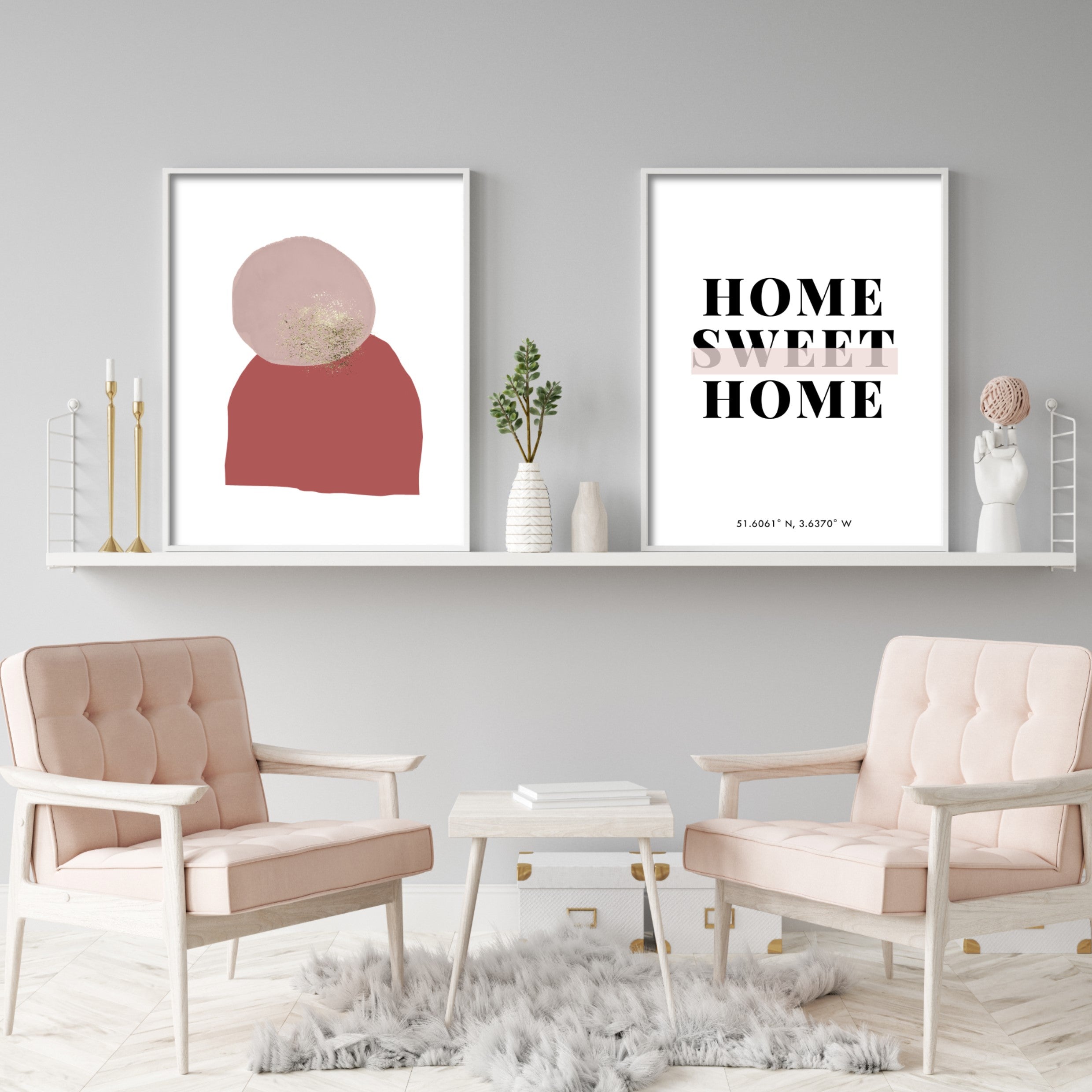 Print poster wall art personalised home sweet home