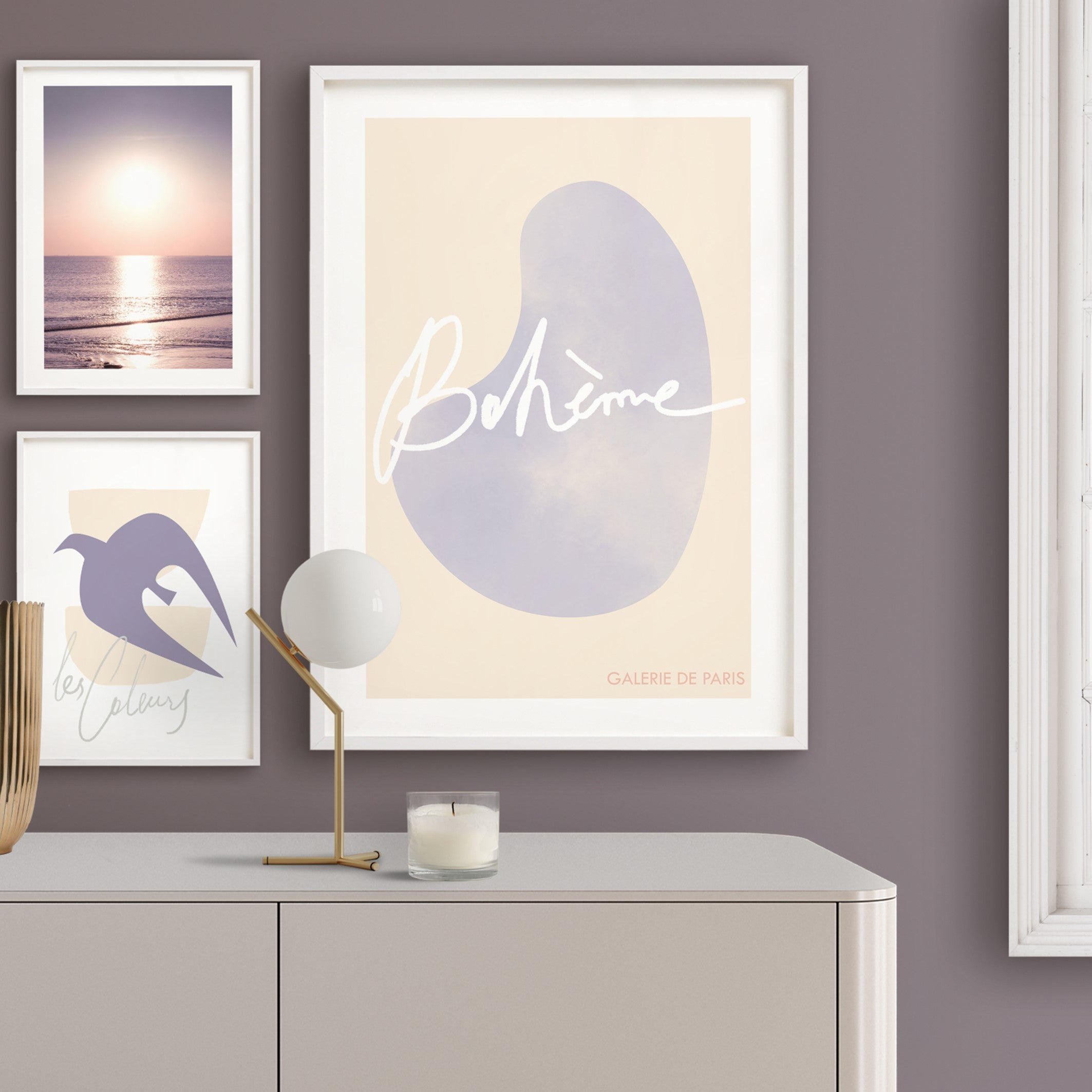 purple horizon print poster