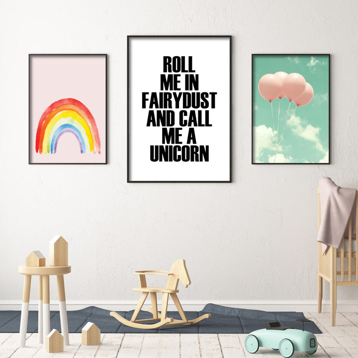 Roll Me In Fairydust Poster in kids nursery