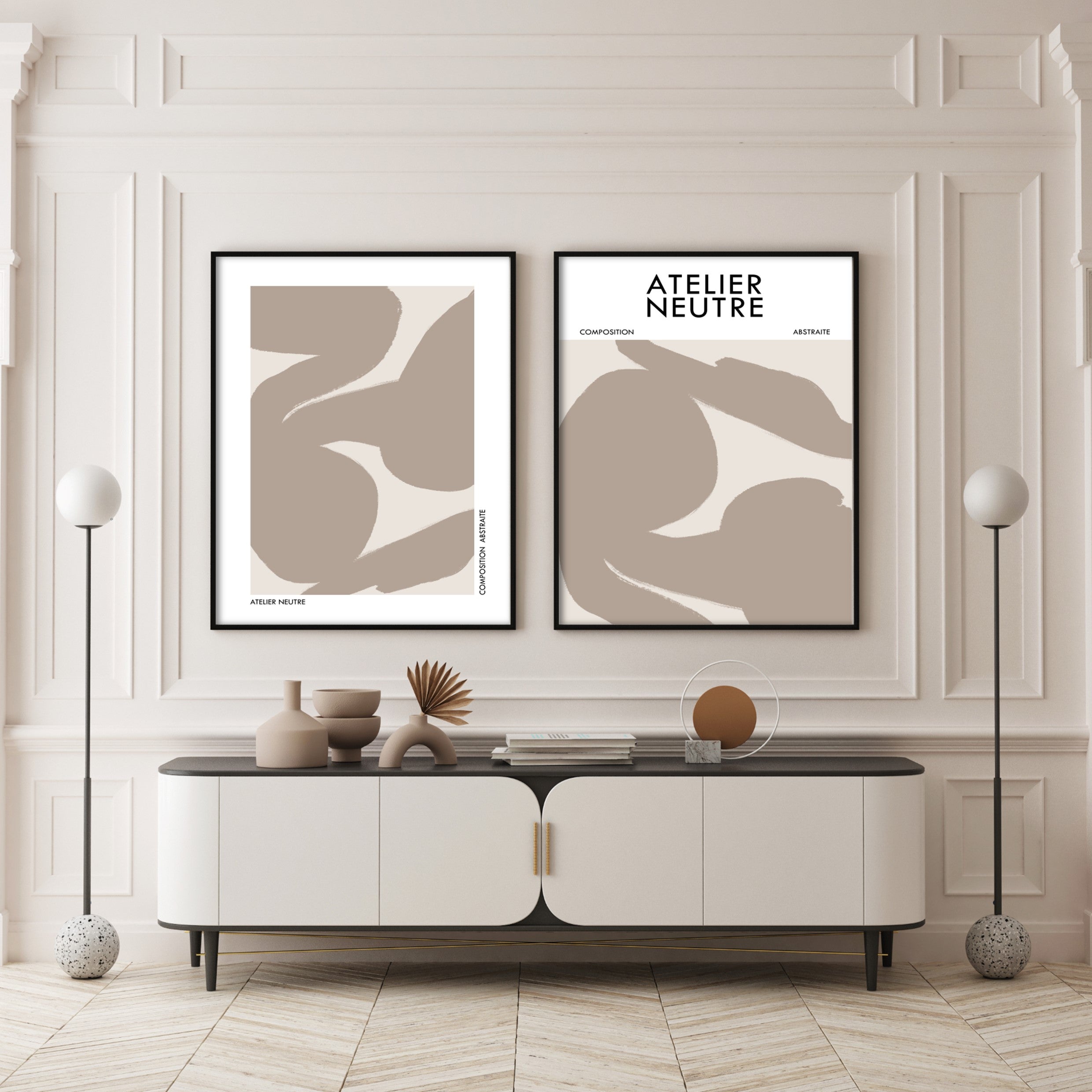 abstract wall art in modern interior decor