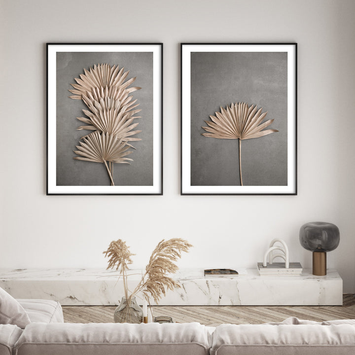 fan on grey wall art