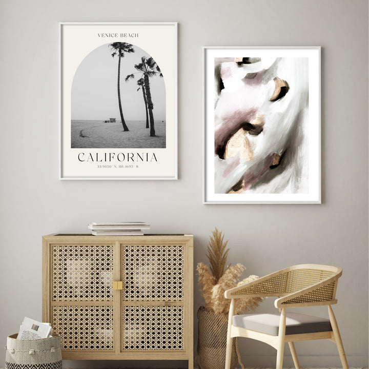 luxury boho wall art in scandi living room