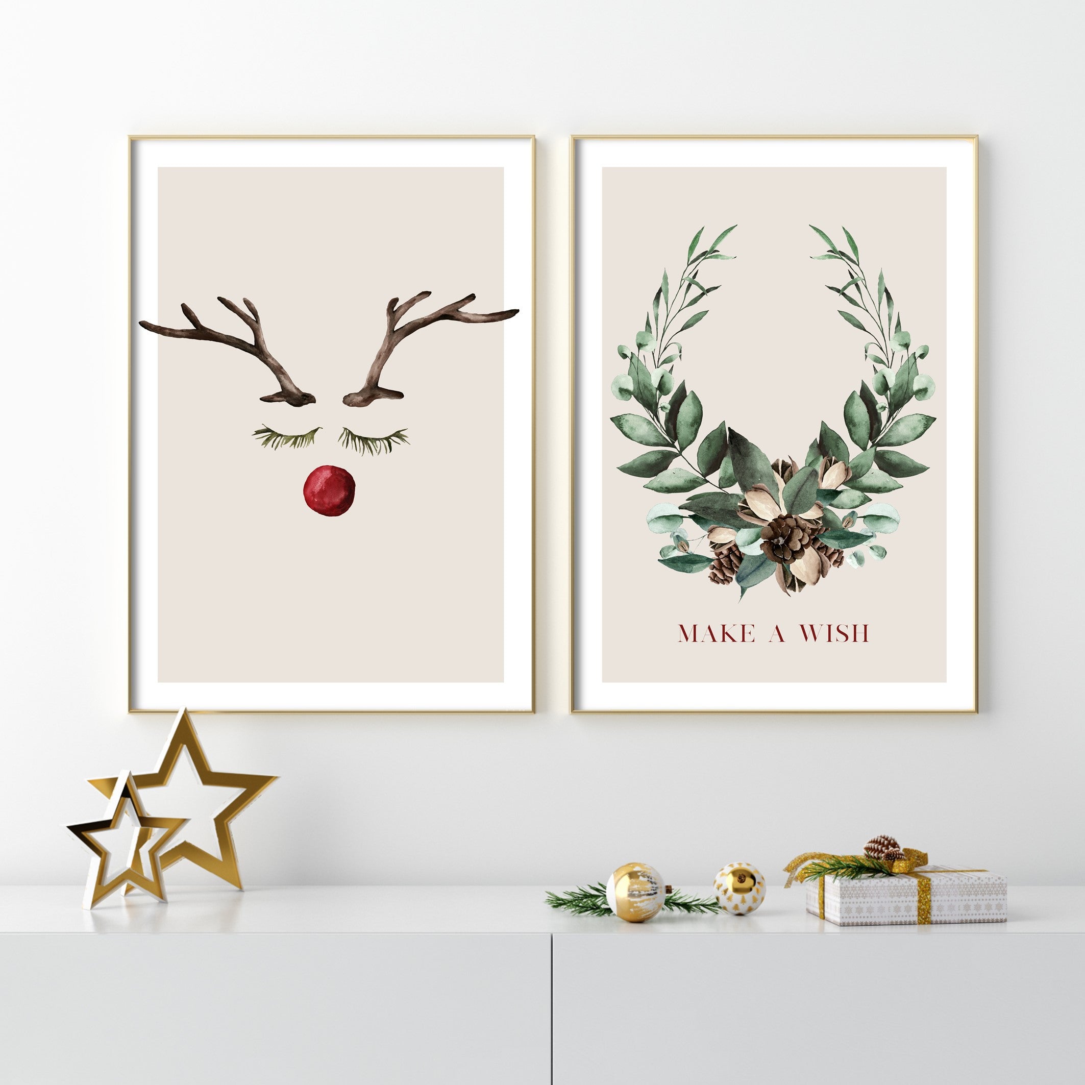 Reindeer face print poster