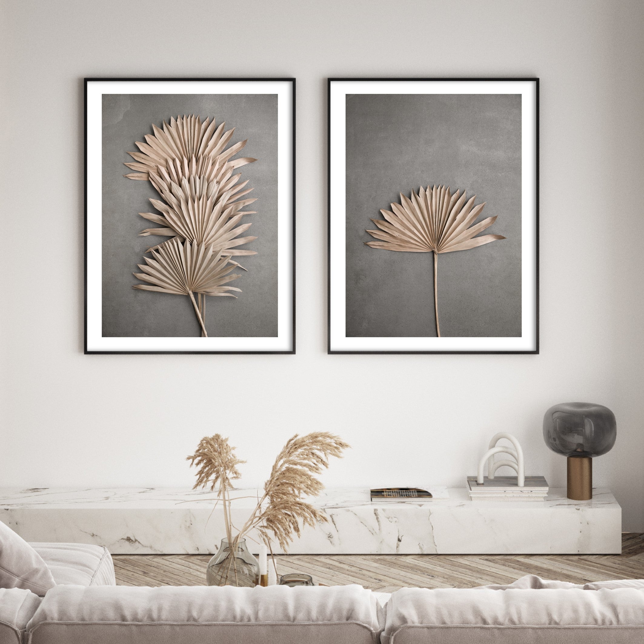 fan on grey wall art