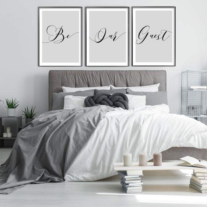 be our guest disney print set for grey bedroom