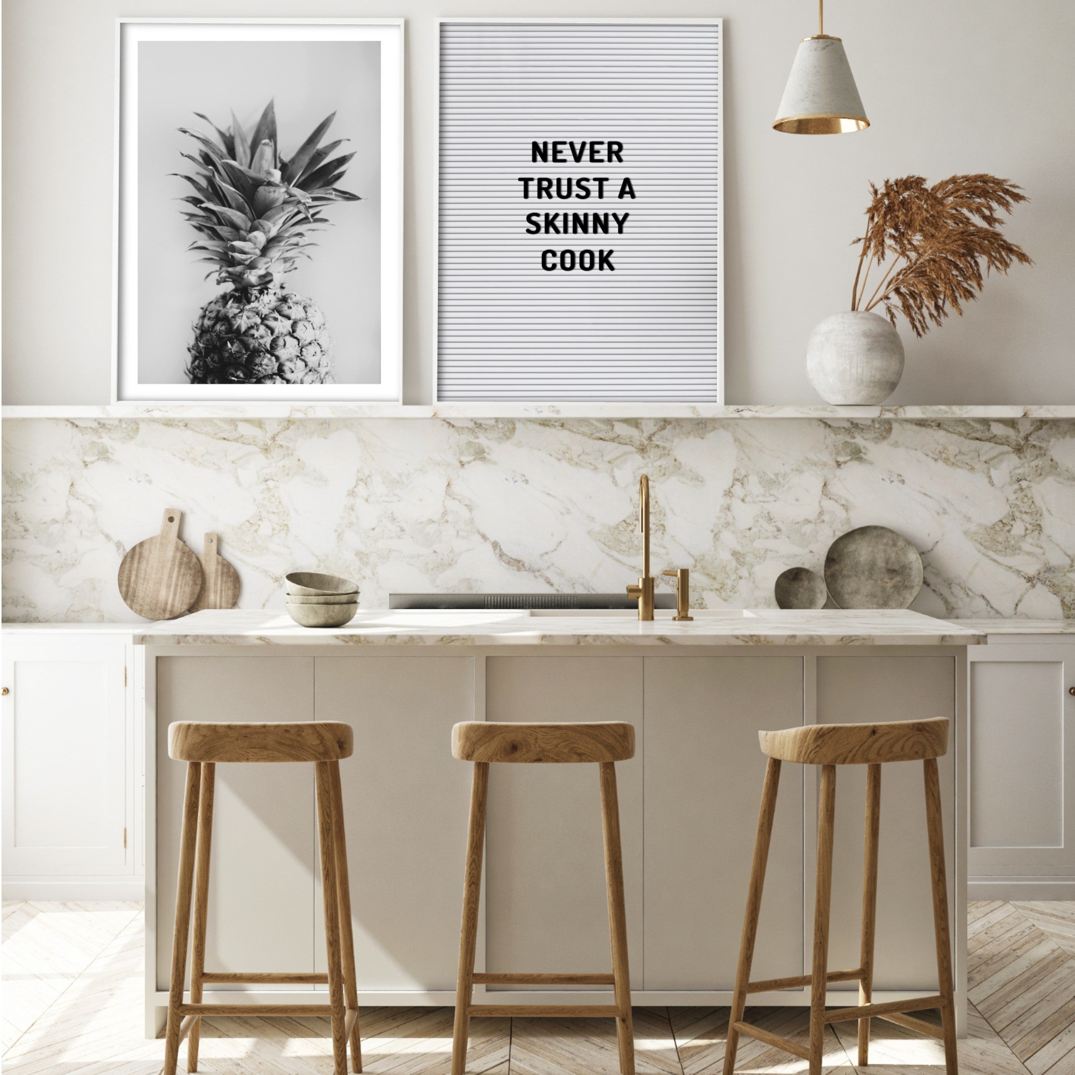 Print poster wall art never trust a skinny cook