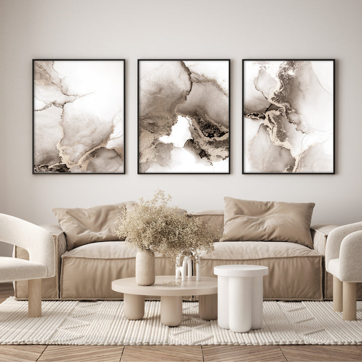 abstract neutral ink wall art