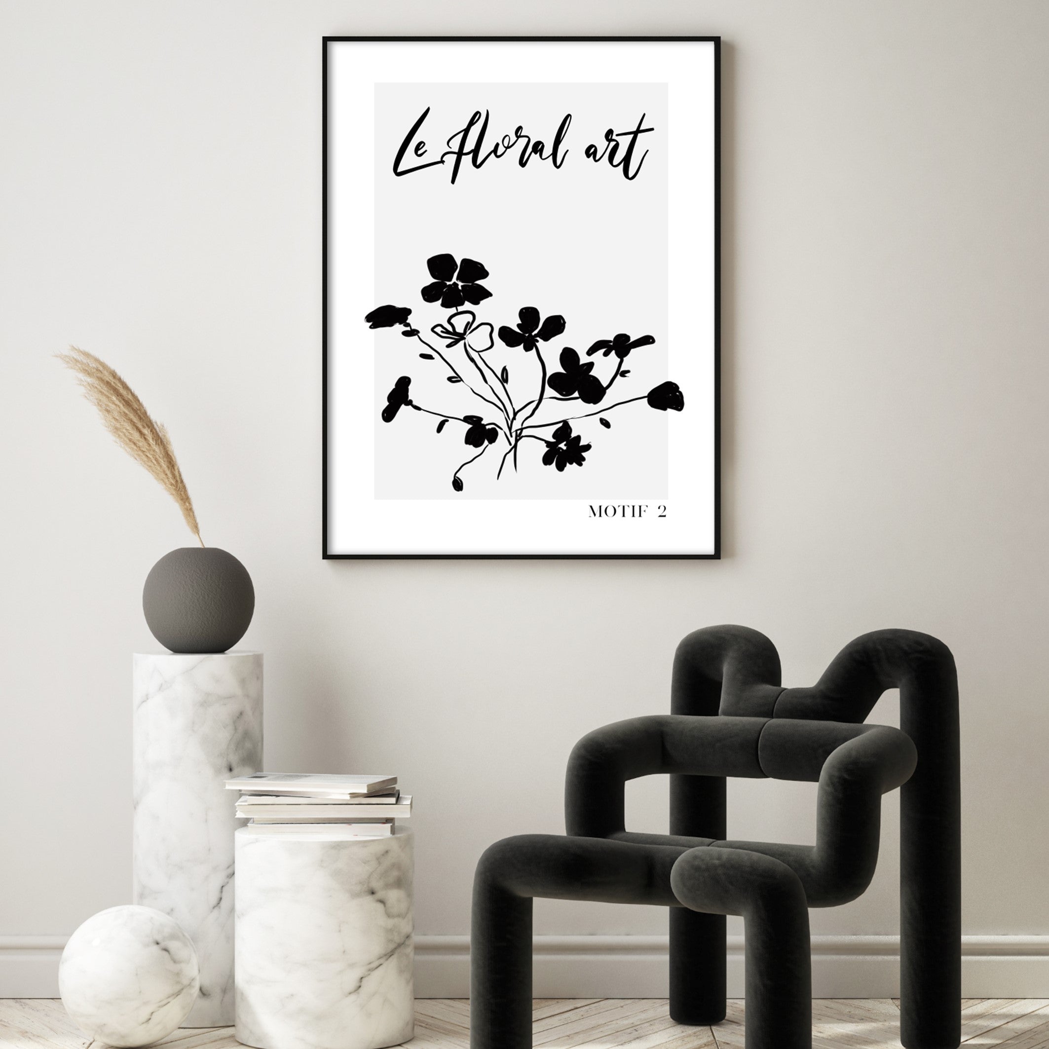 le floral art print poster