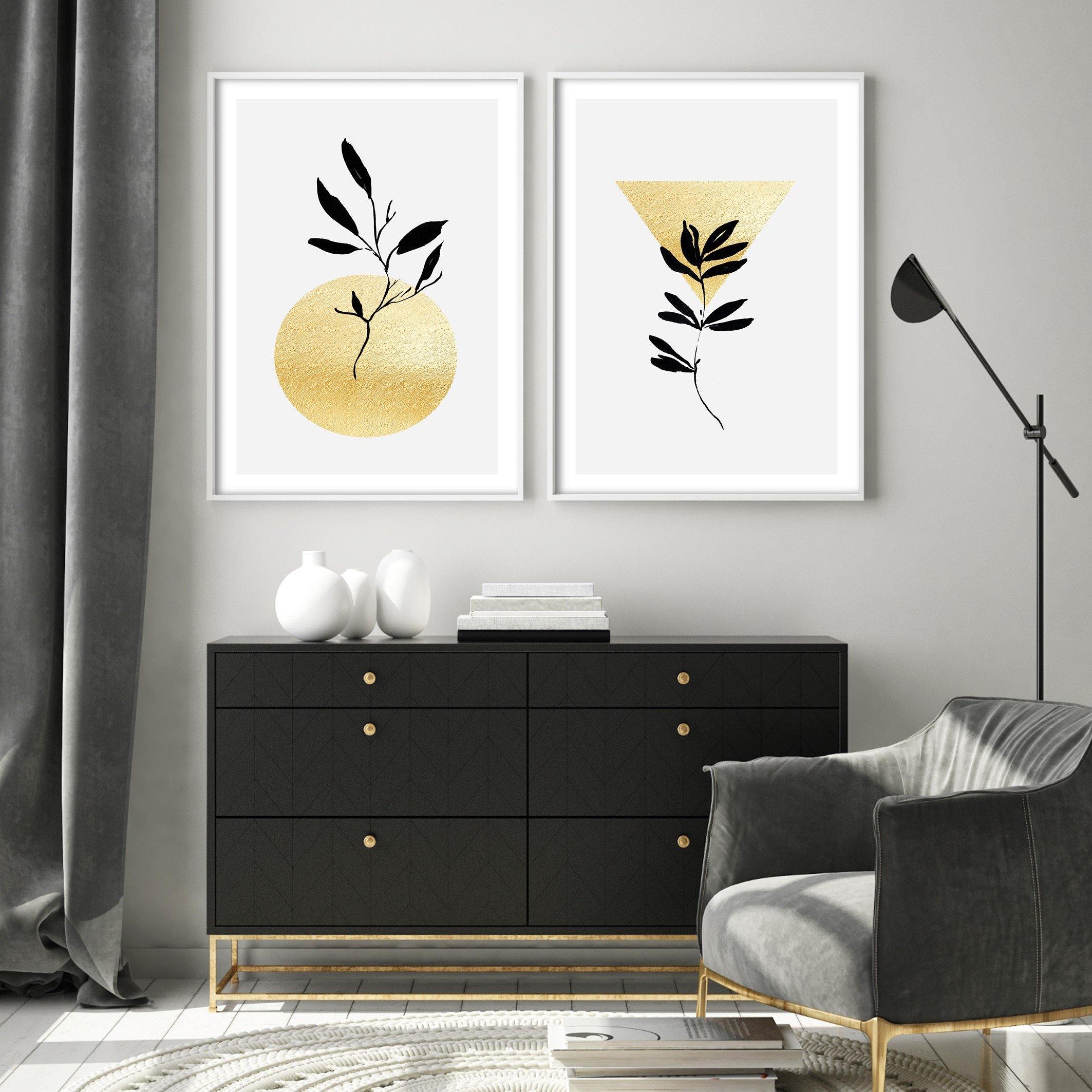 gold Abstract Leaf Poster