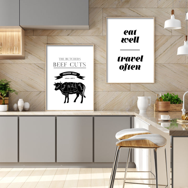 Print poster wall art eat well travel often