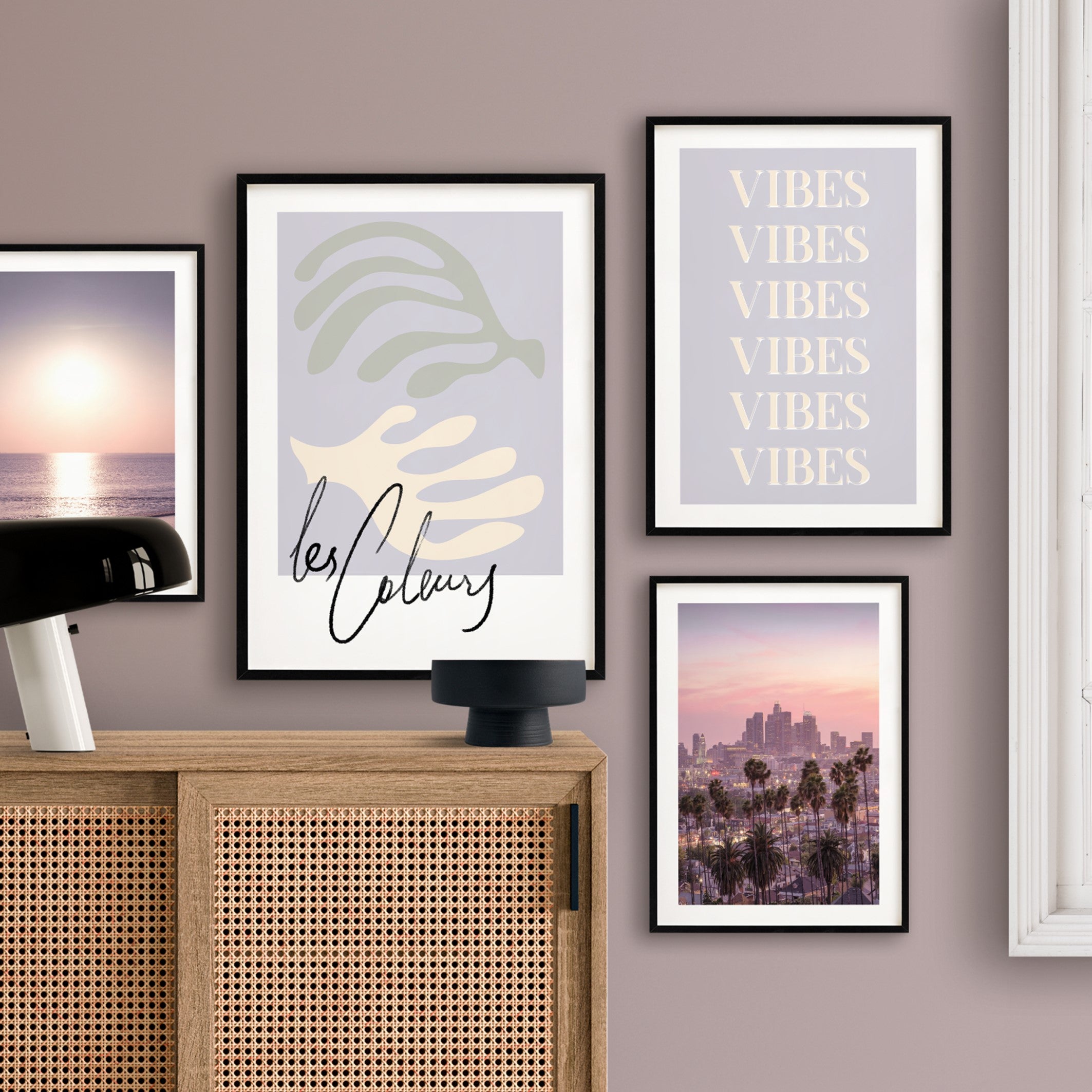 los angeles sunset print poster