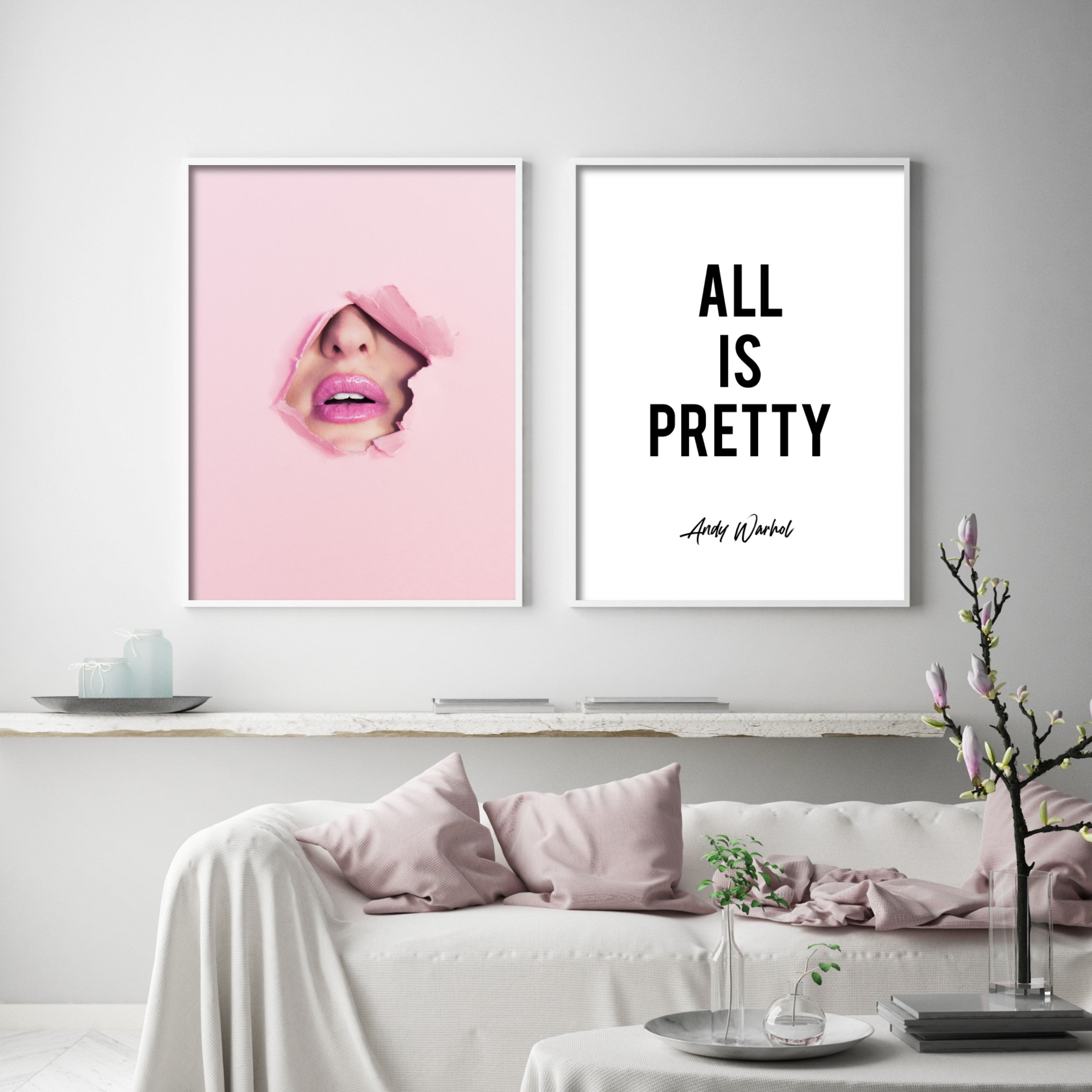 Print poster wall art pink lips