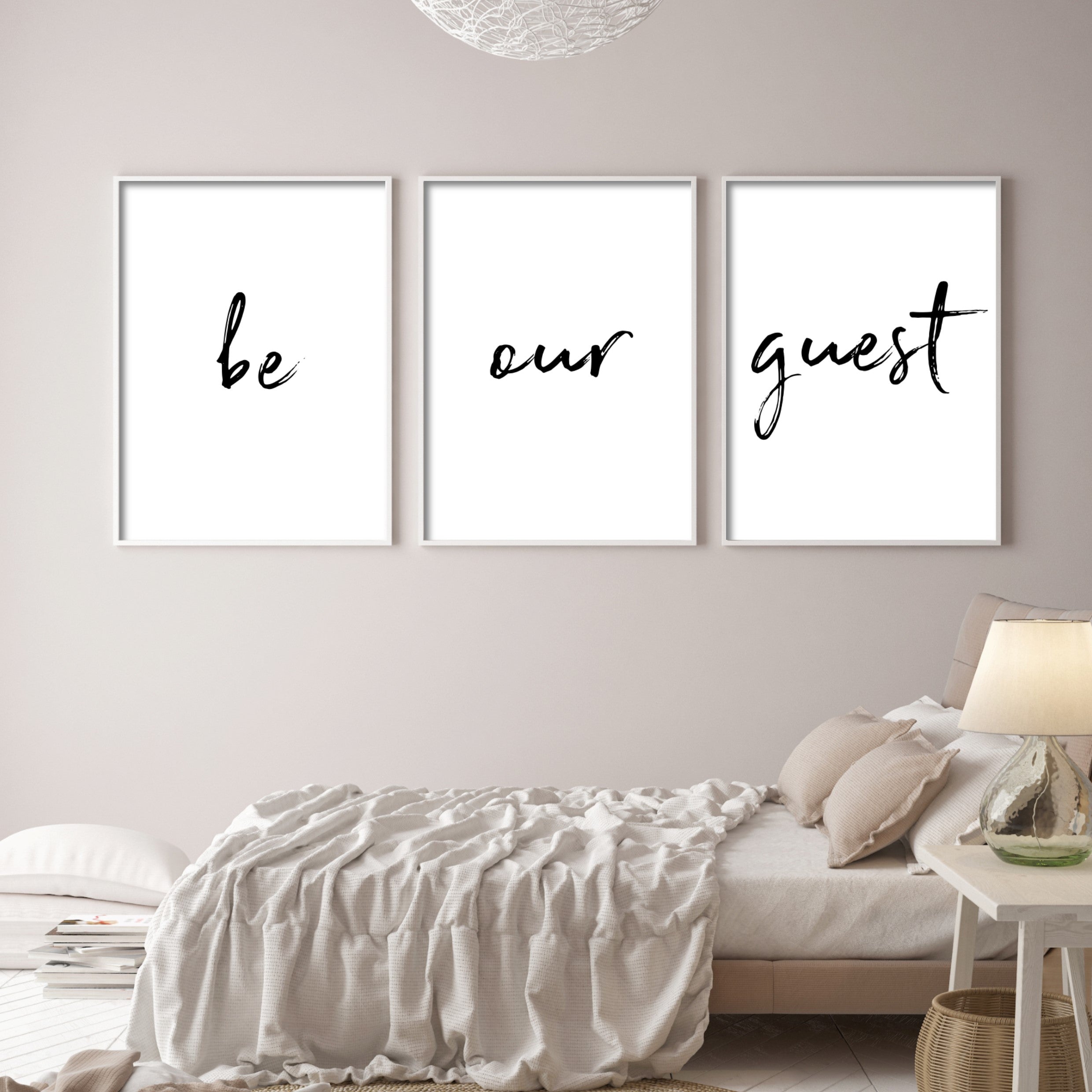 be our guest disney inspired wall art in bedroom