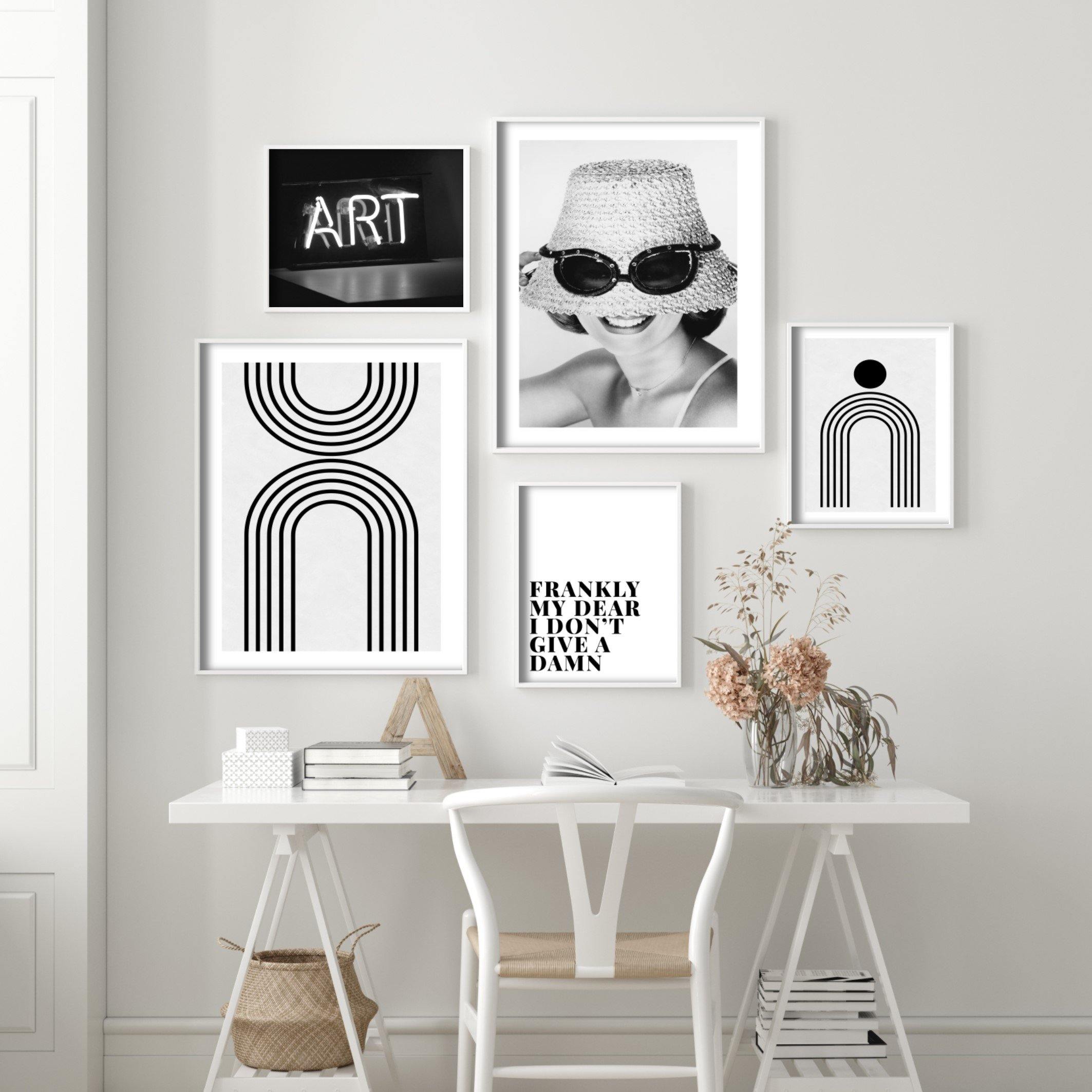 Print poster wall art abstract black and grey no 1