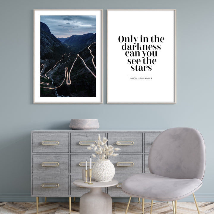 mountain road light print poster