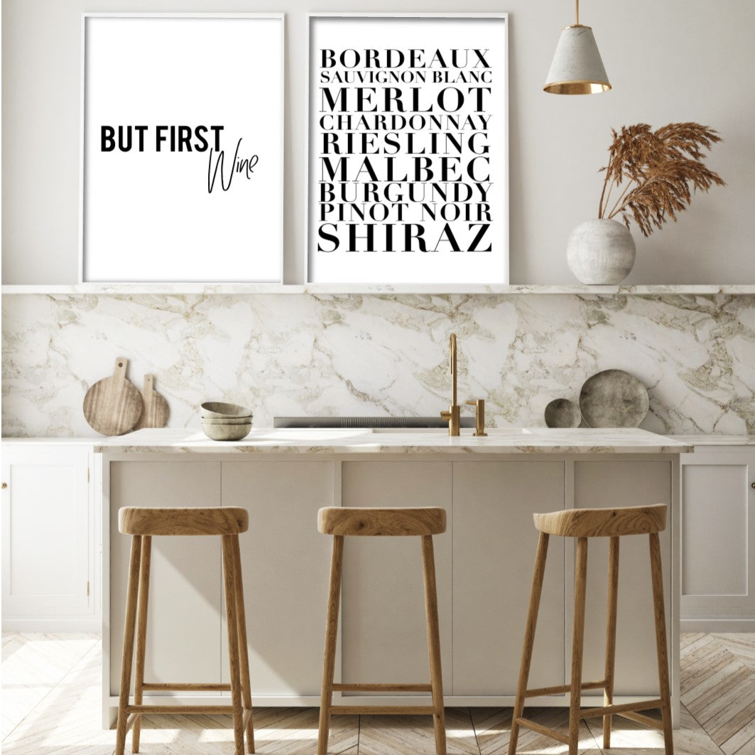 Print poster wall art but first wine