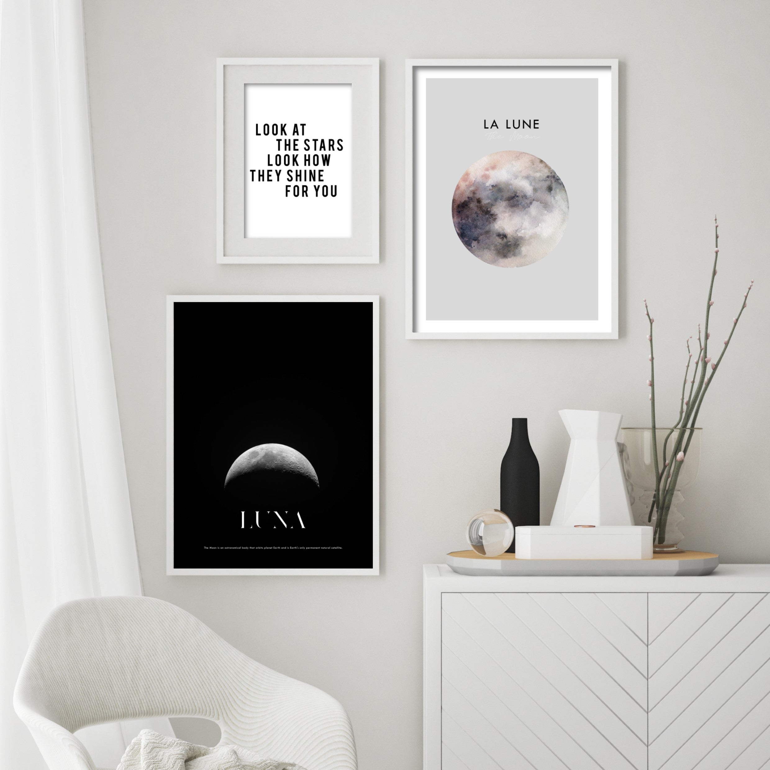 Print poster wall art luna moon