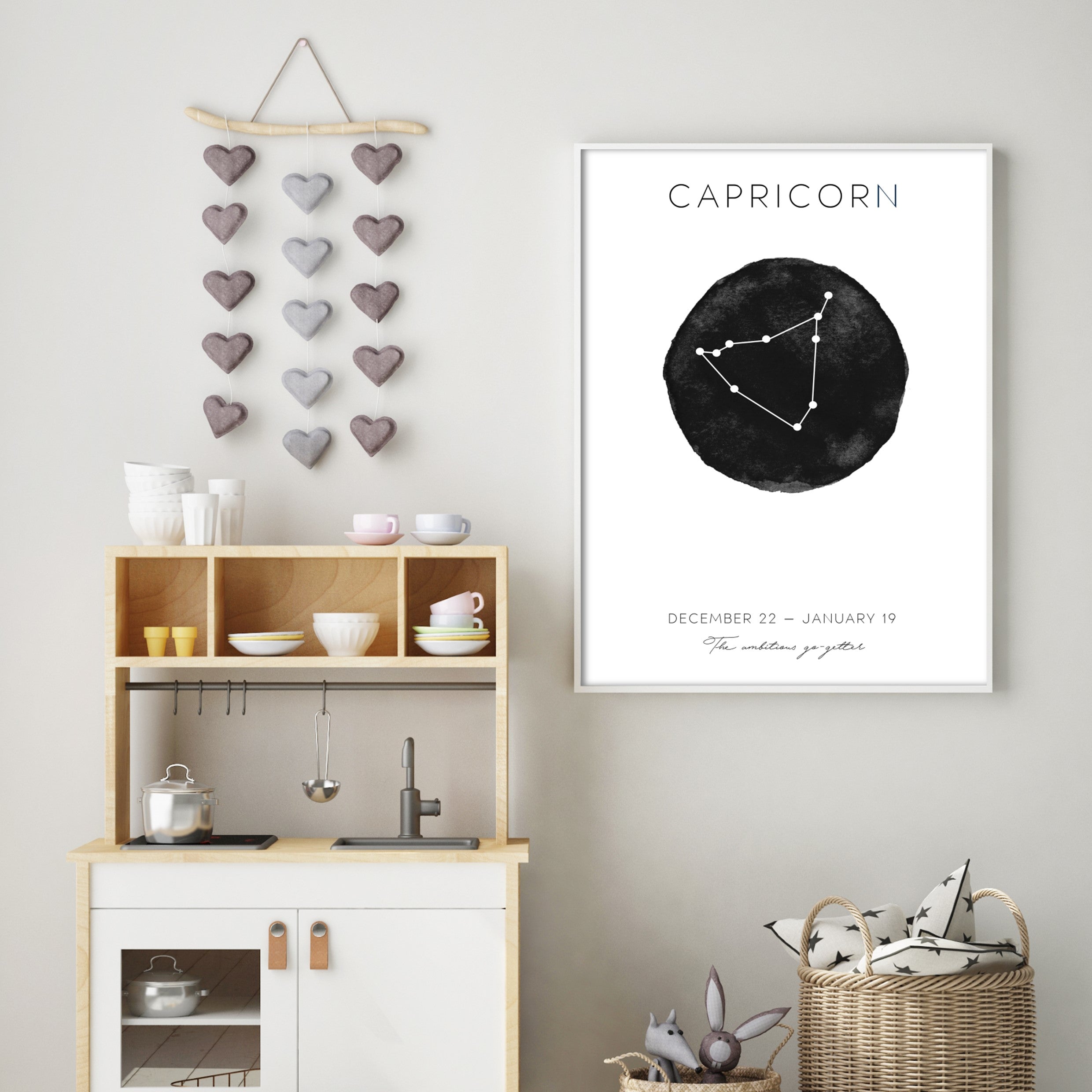 capricorn wall poster in kids bedroom