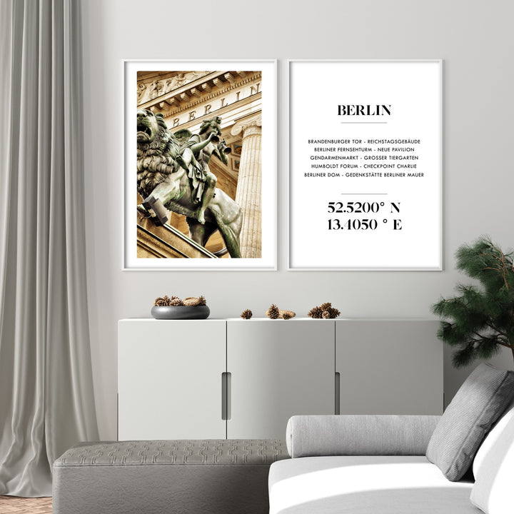 Berlin inspired Wall Art in white wood poster frames