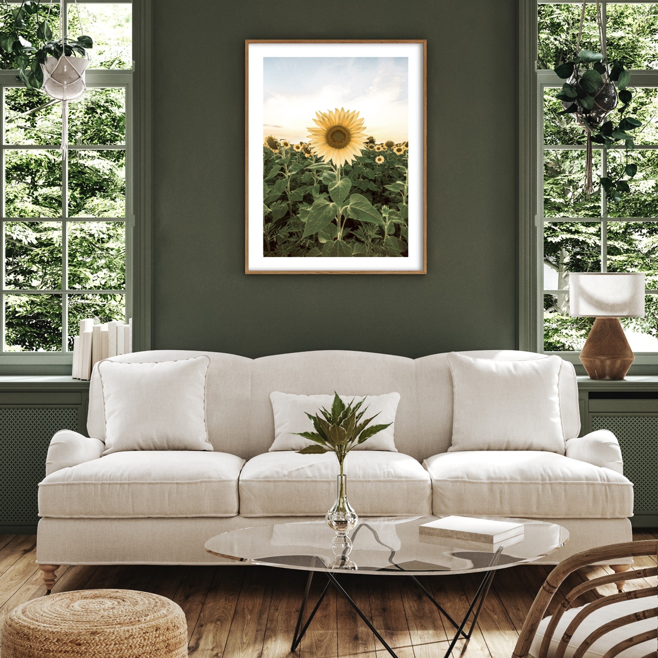 sunflower print poster