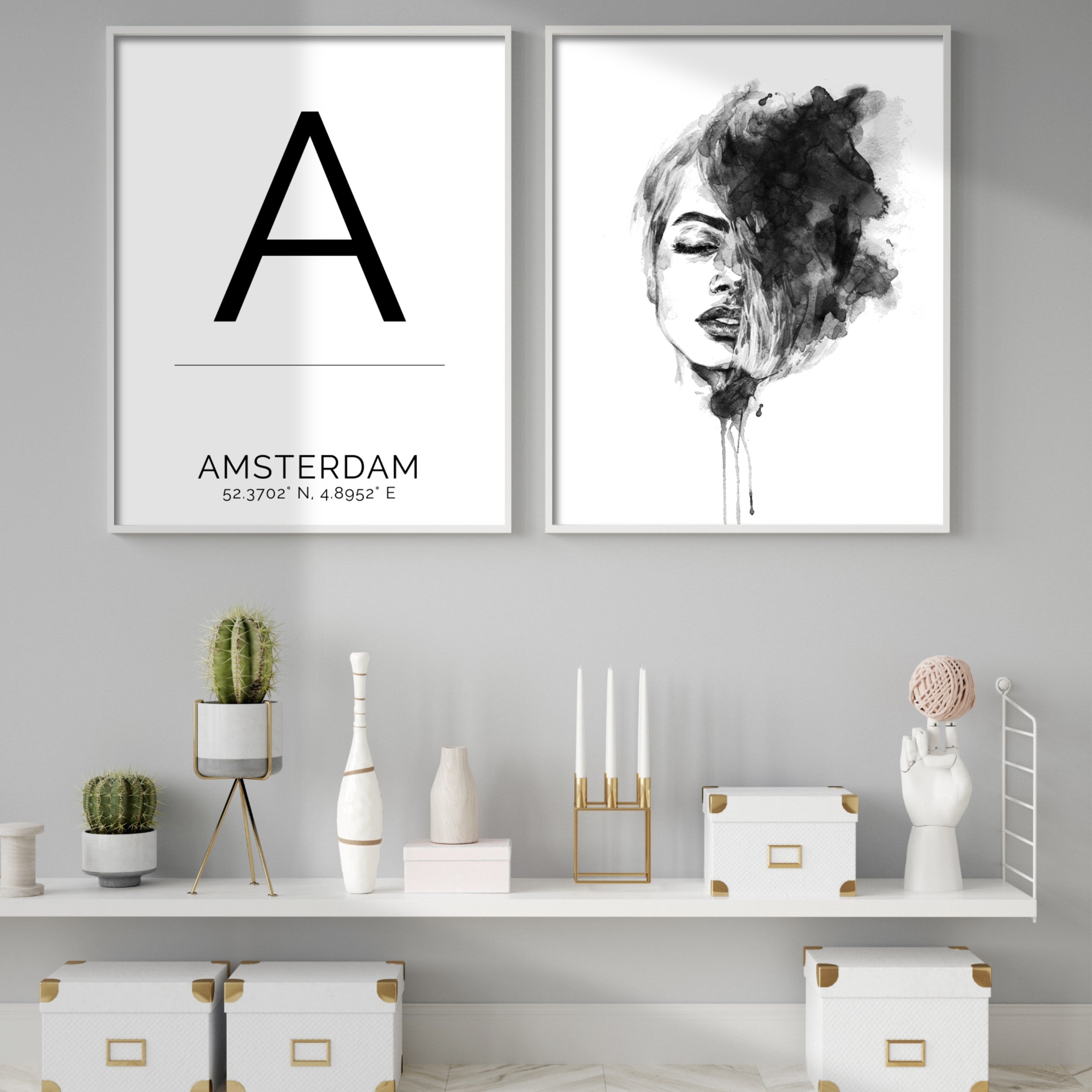 Print poster wall art amsterdam coordinates