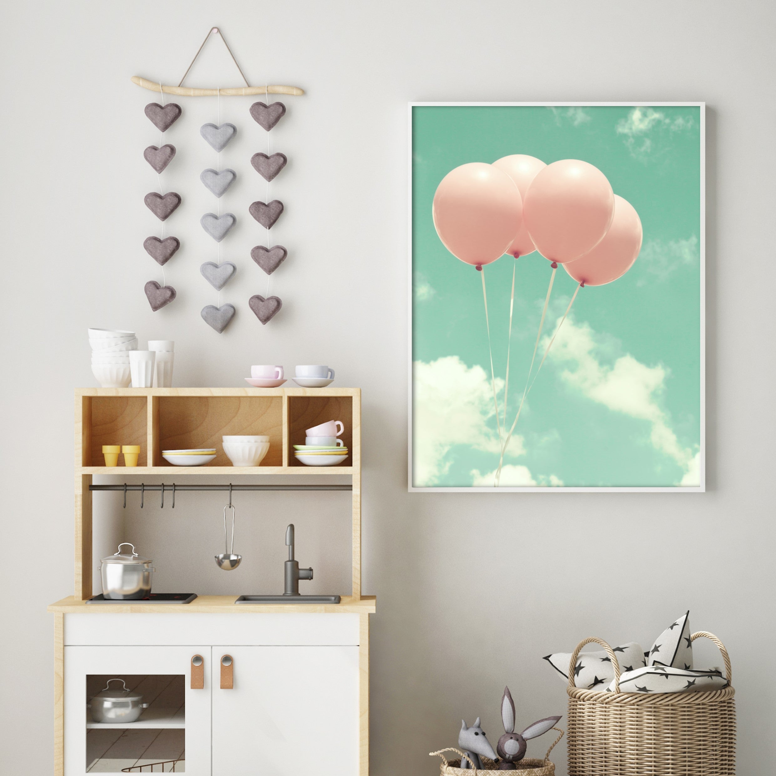 balloons wall art in kids nursery