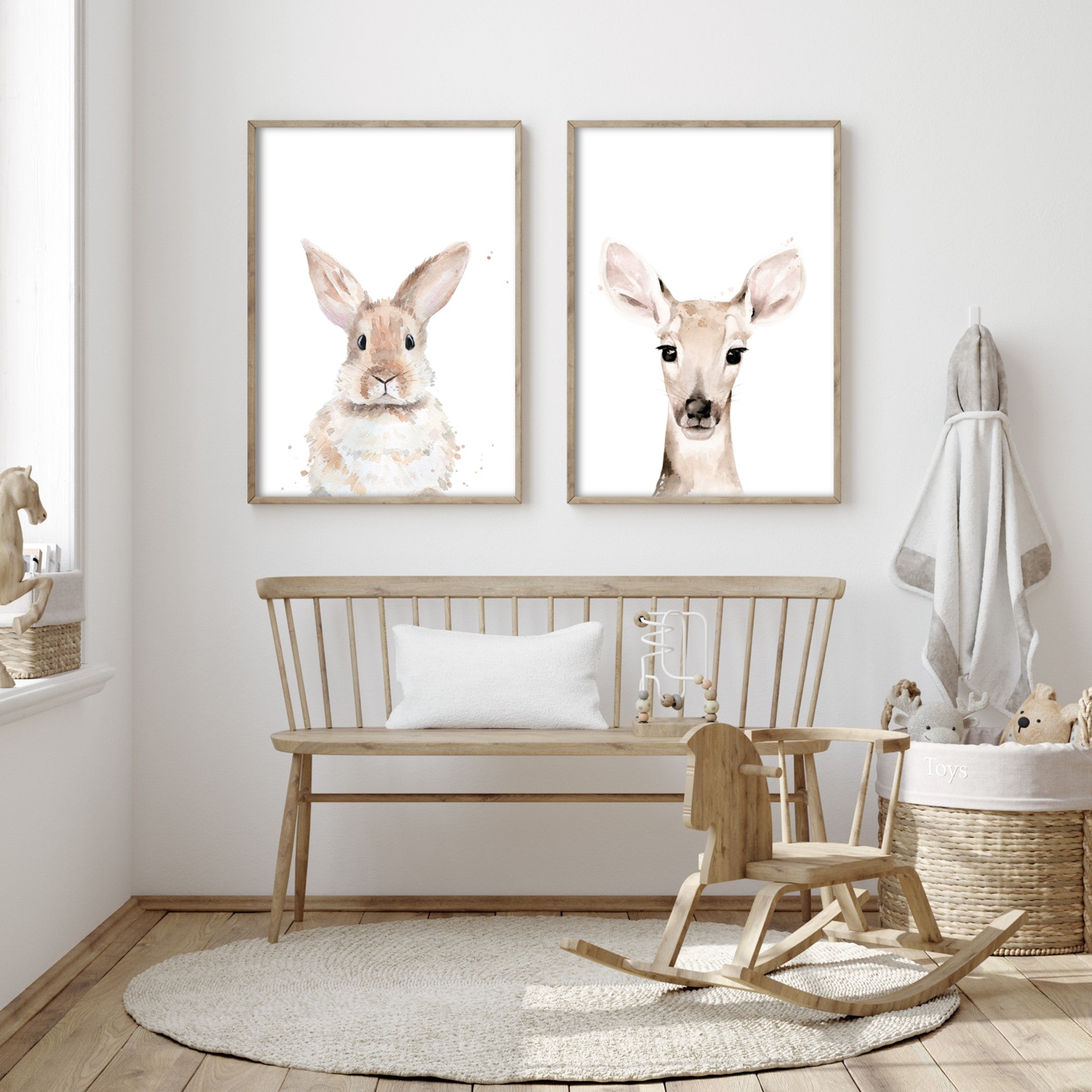 cute baby deer poster in neutral nursery