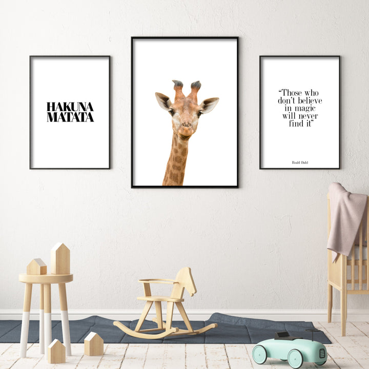 quirky giraffe wall art