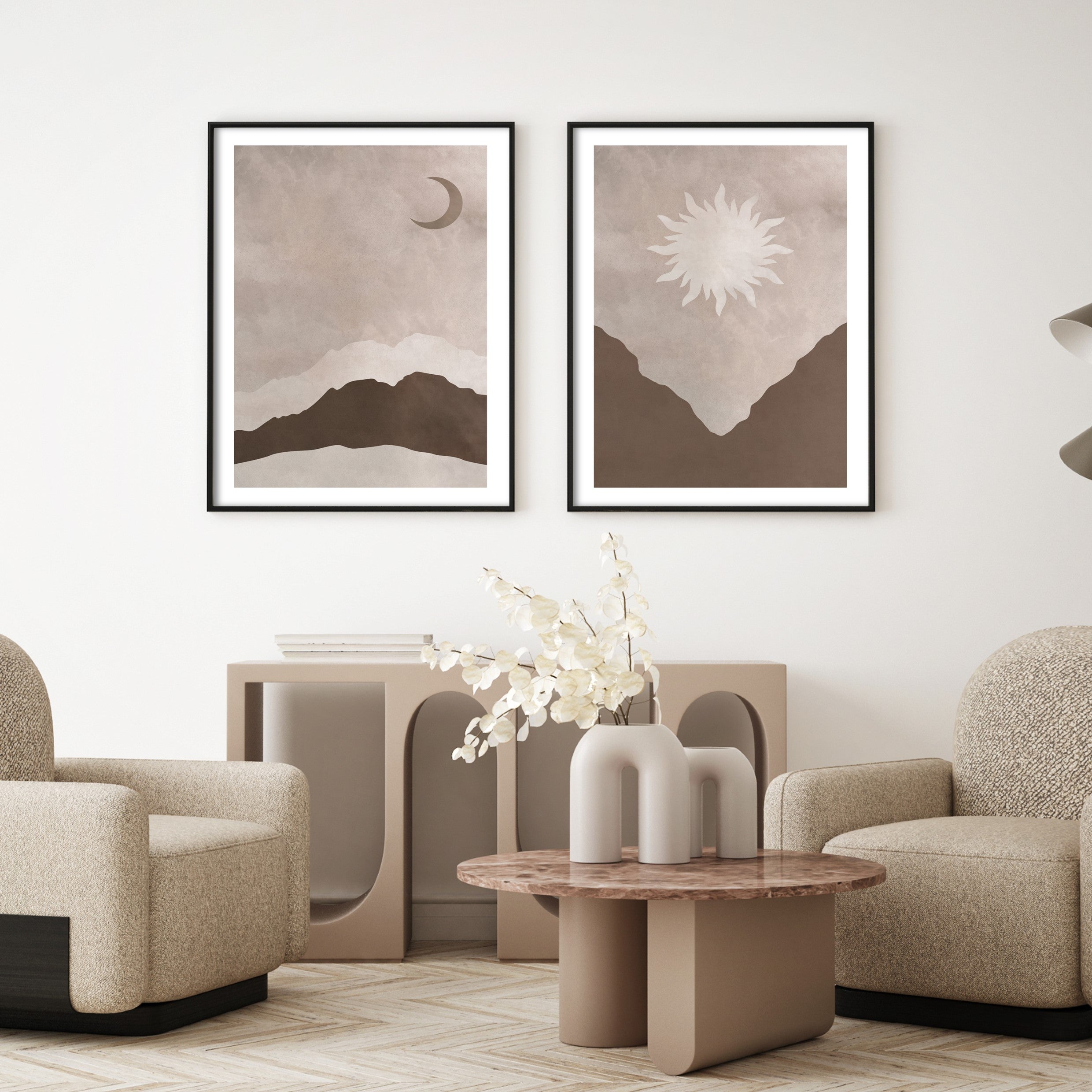 neutral desert wall art