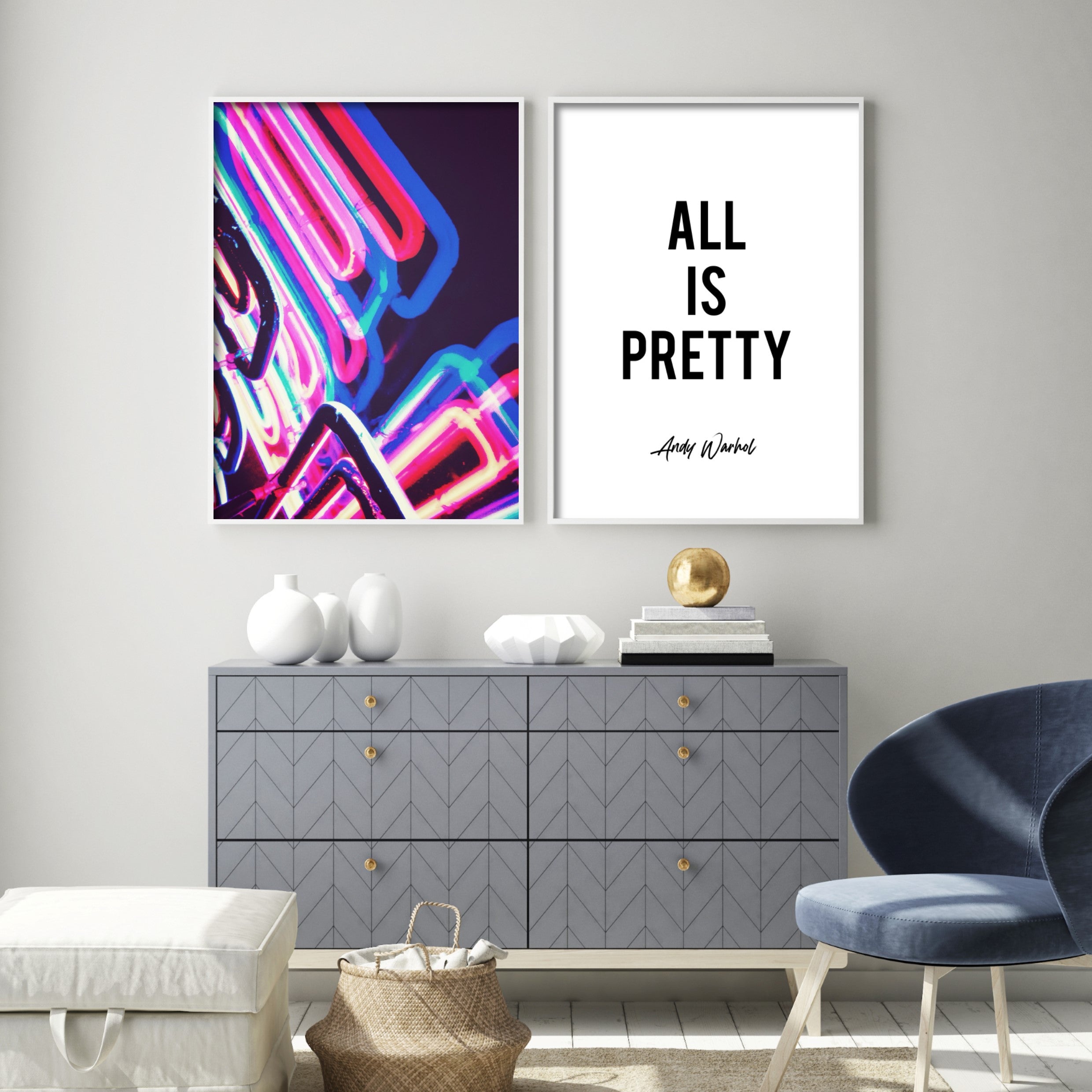 Print poster wall art neon blur