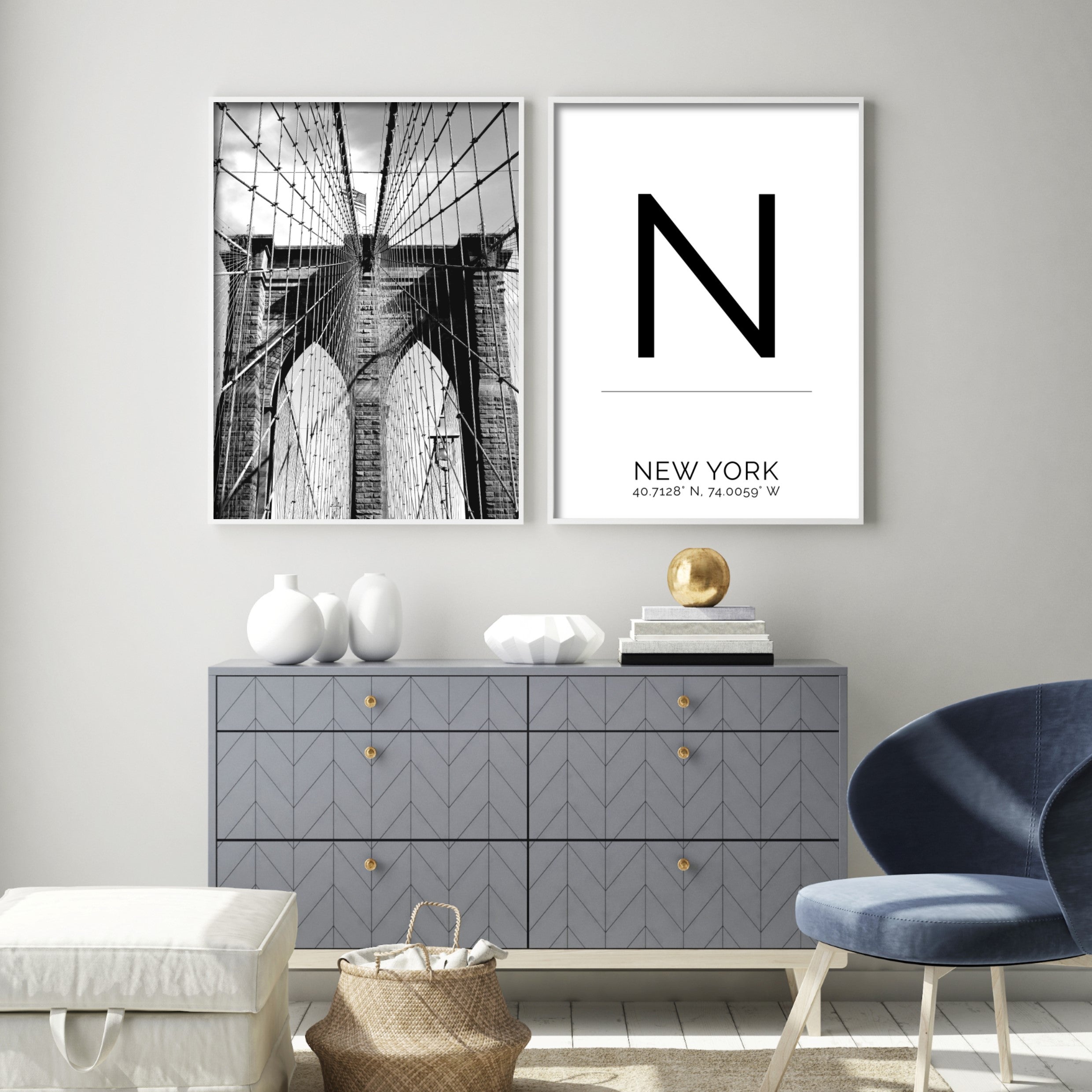 Print poster wall art new york coordinates