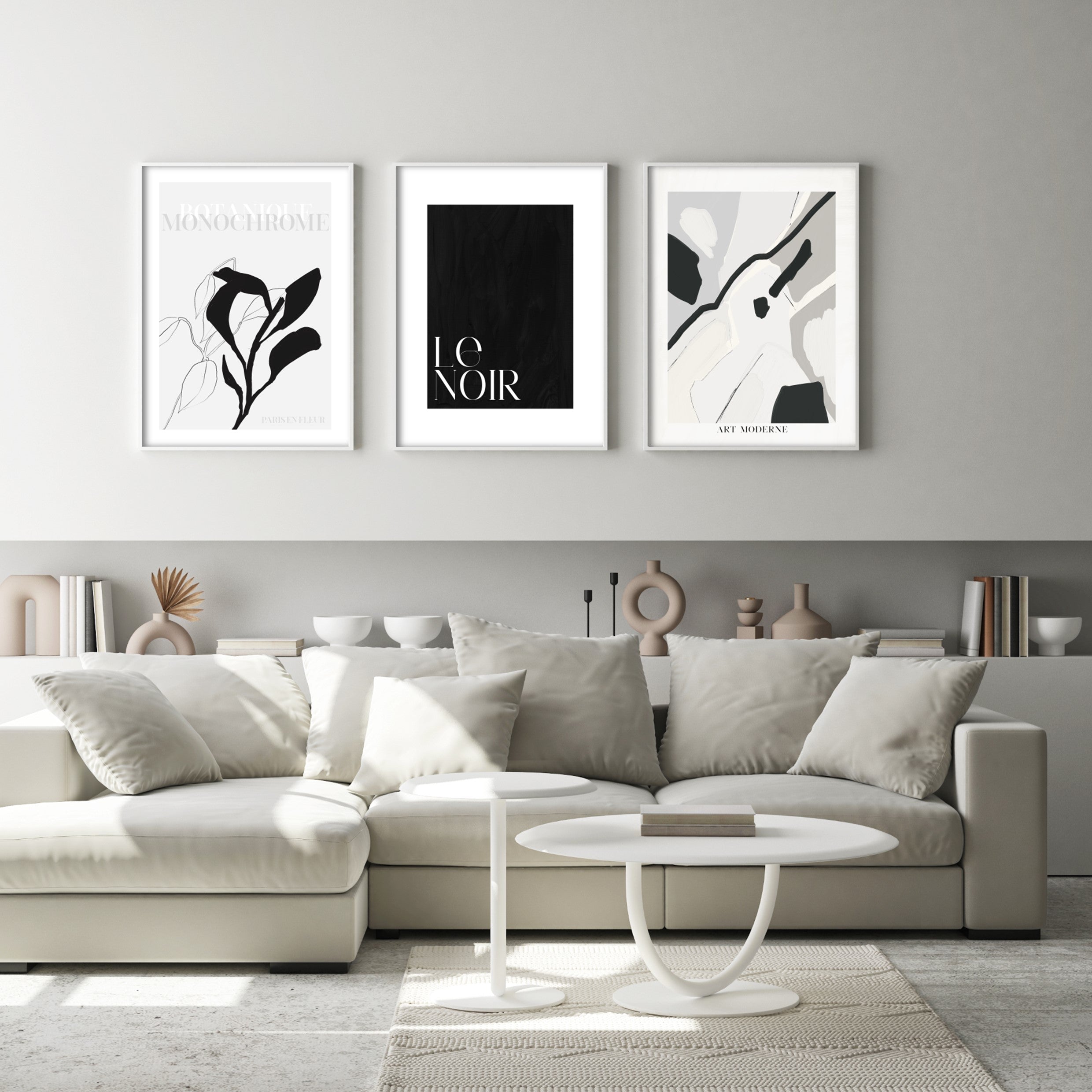 Art Moderne Poster in grey scandi style living room