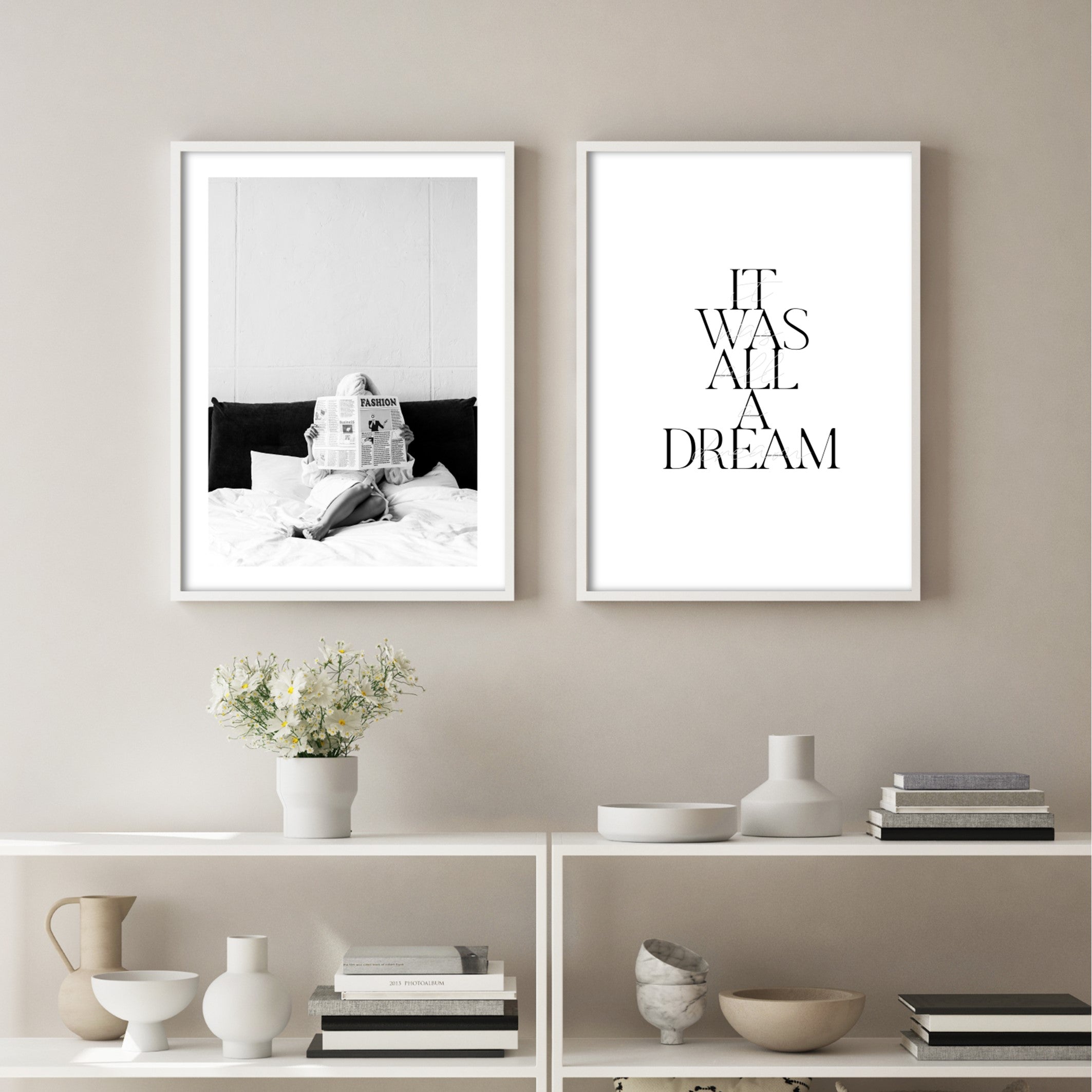 fashion news bedroom wall art print set