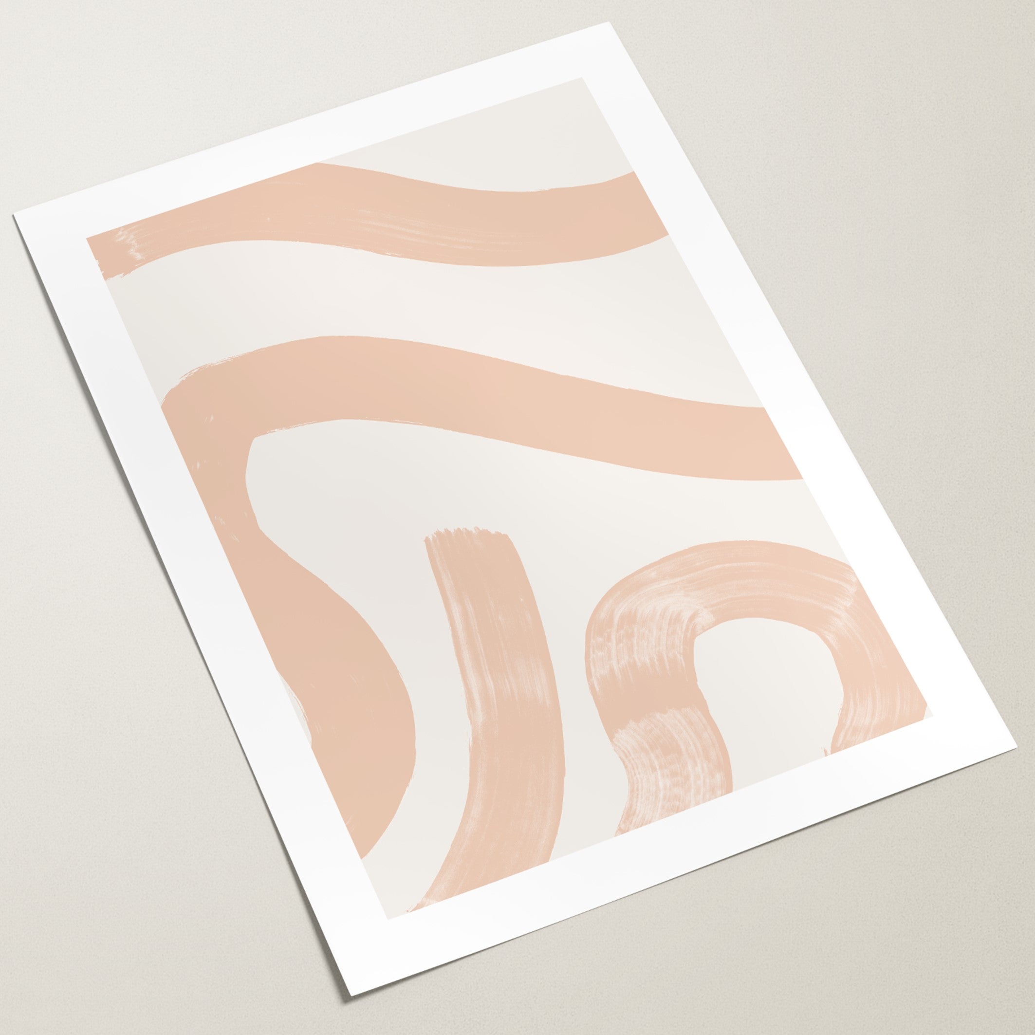 peach curves wall art