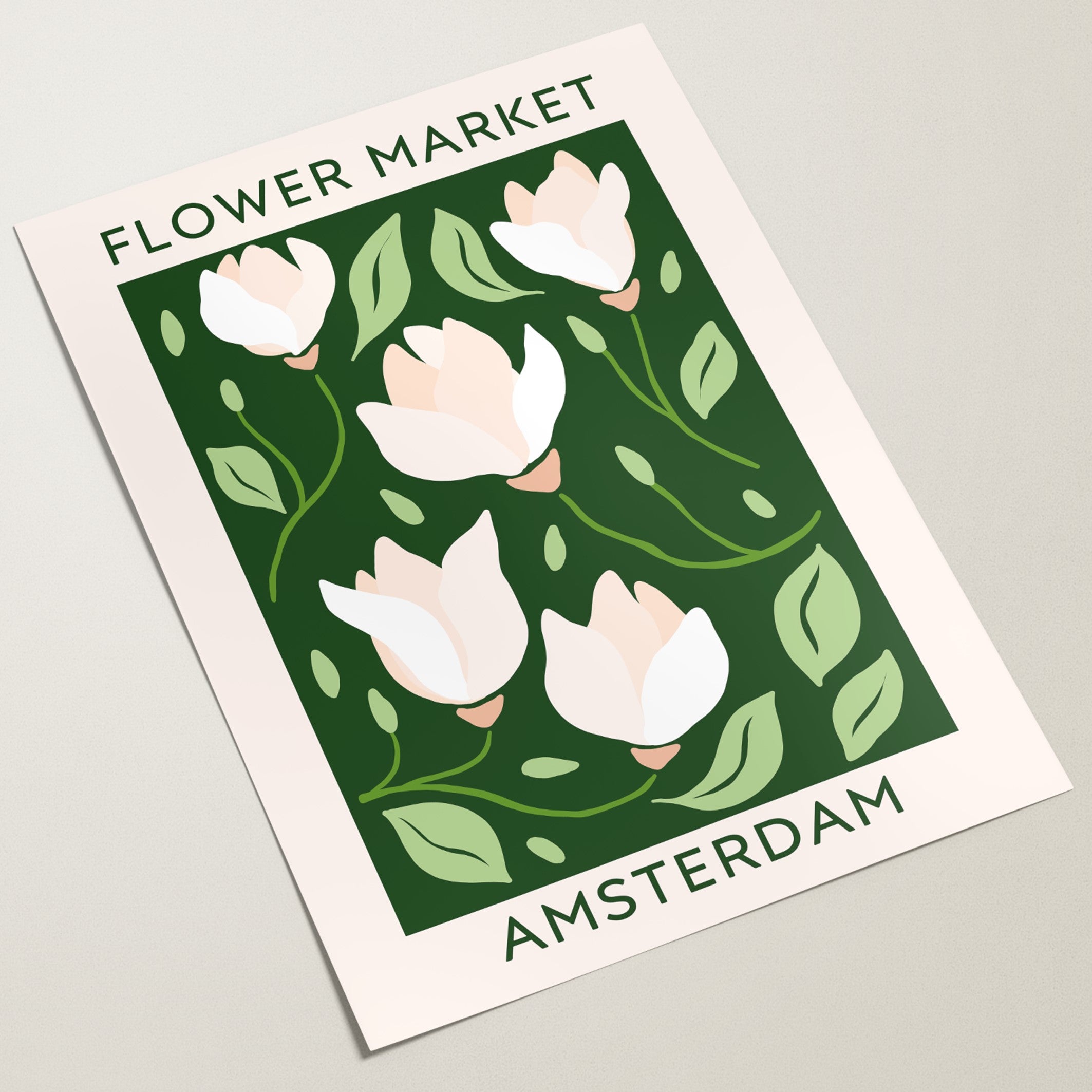 amsterdam flower market poster