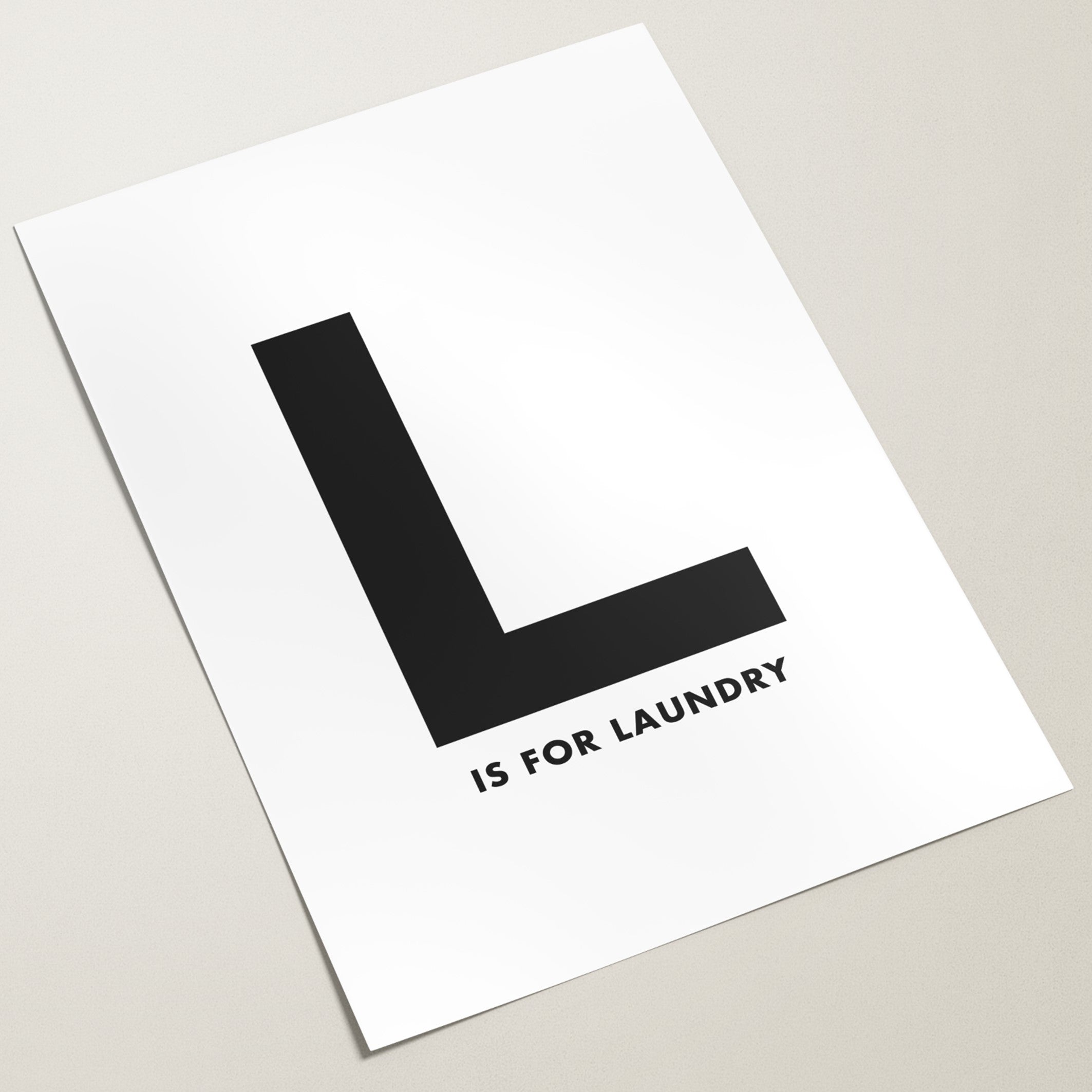 l is for laundry wall art