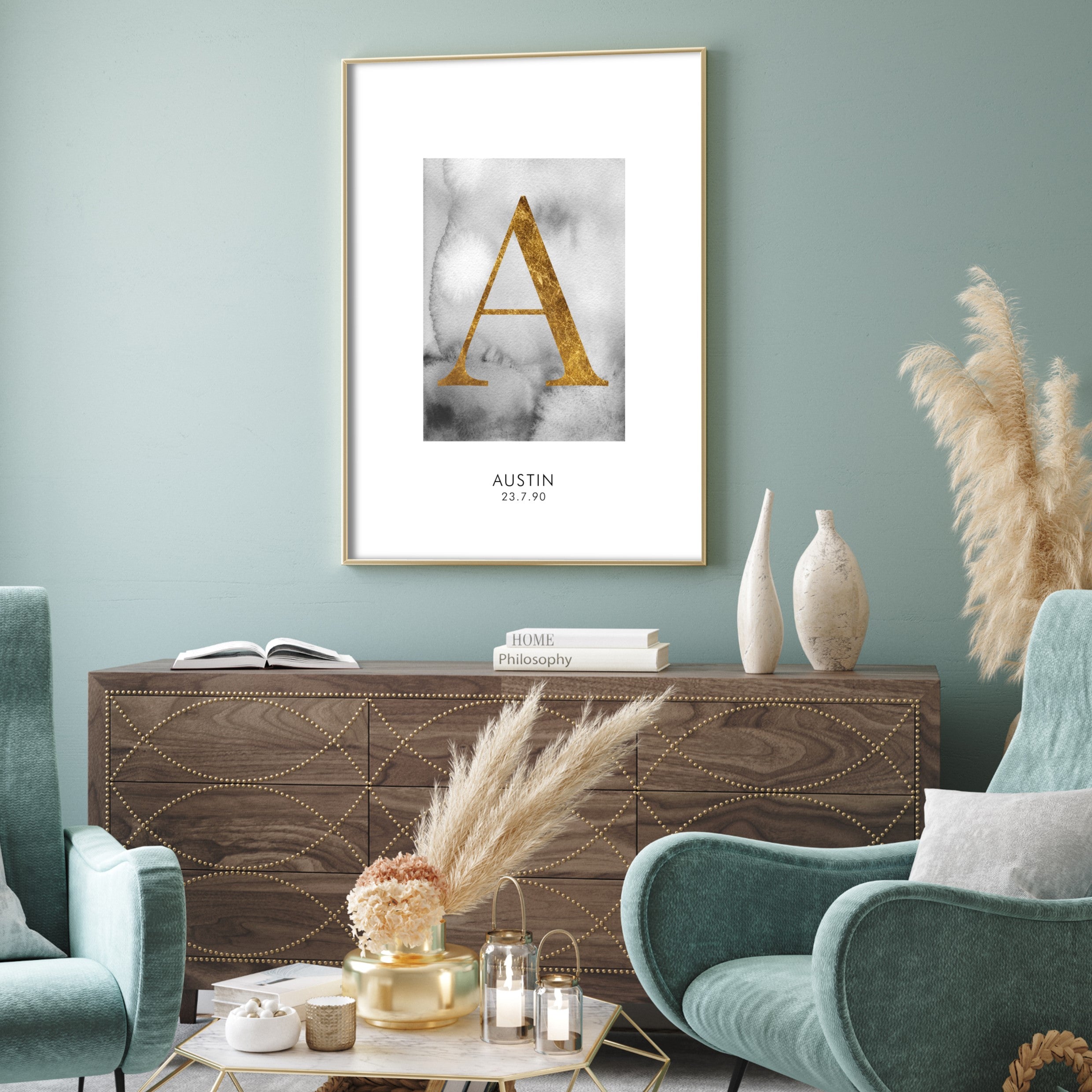 Personalised Gold Alphabet Poster