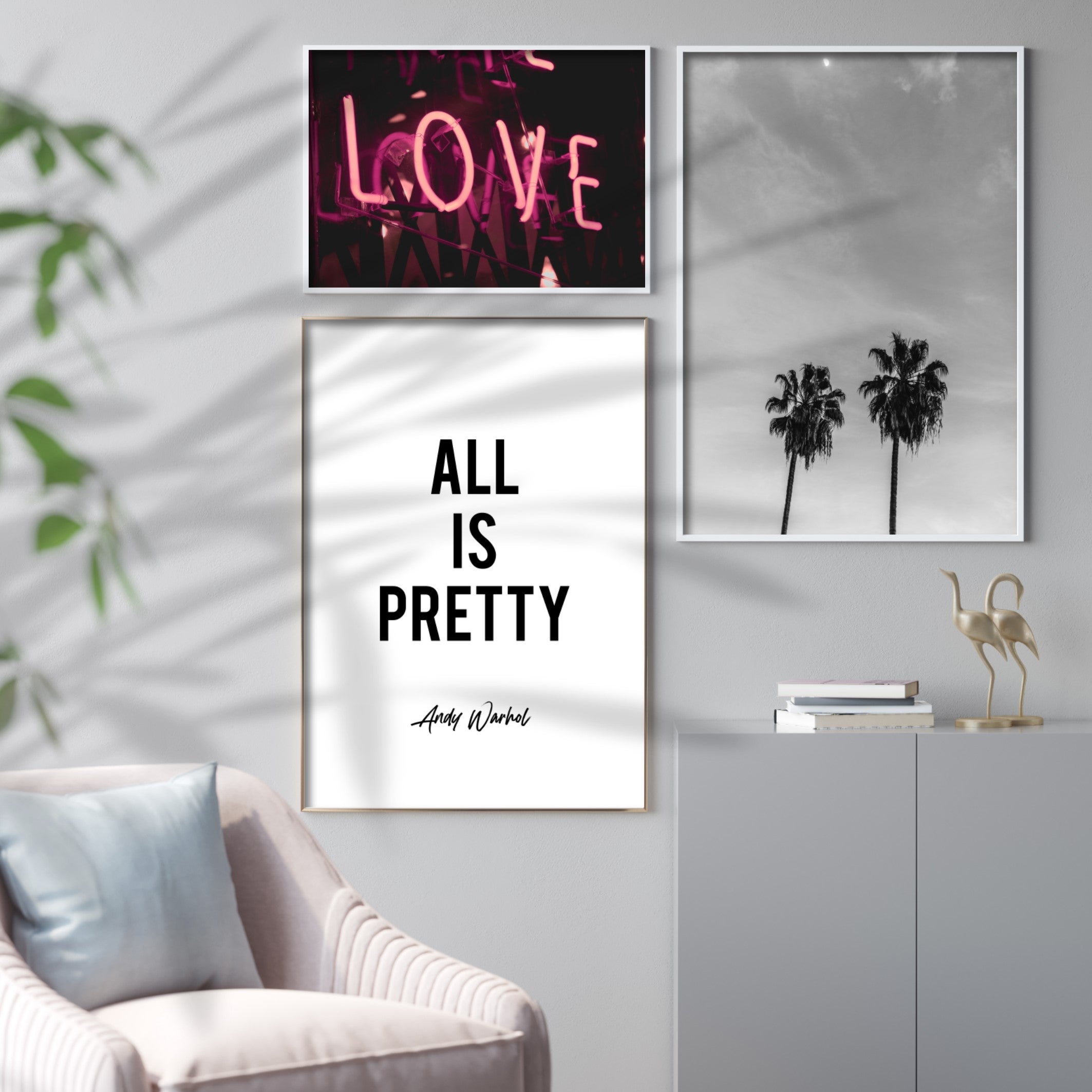 Print poster wall art pink neon love