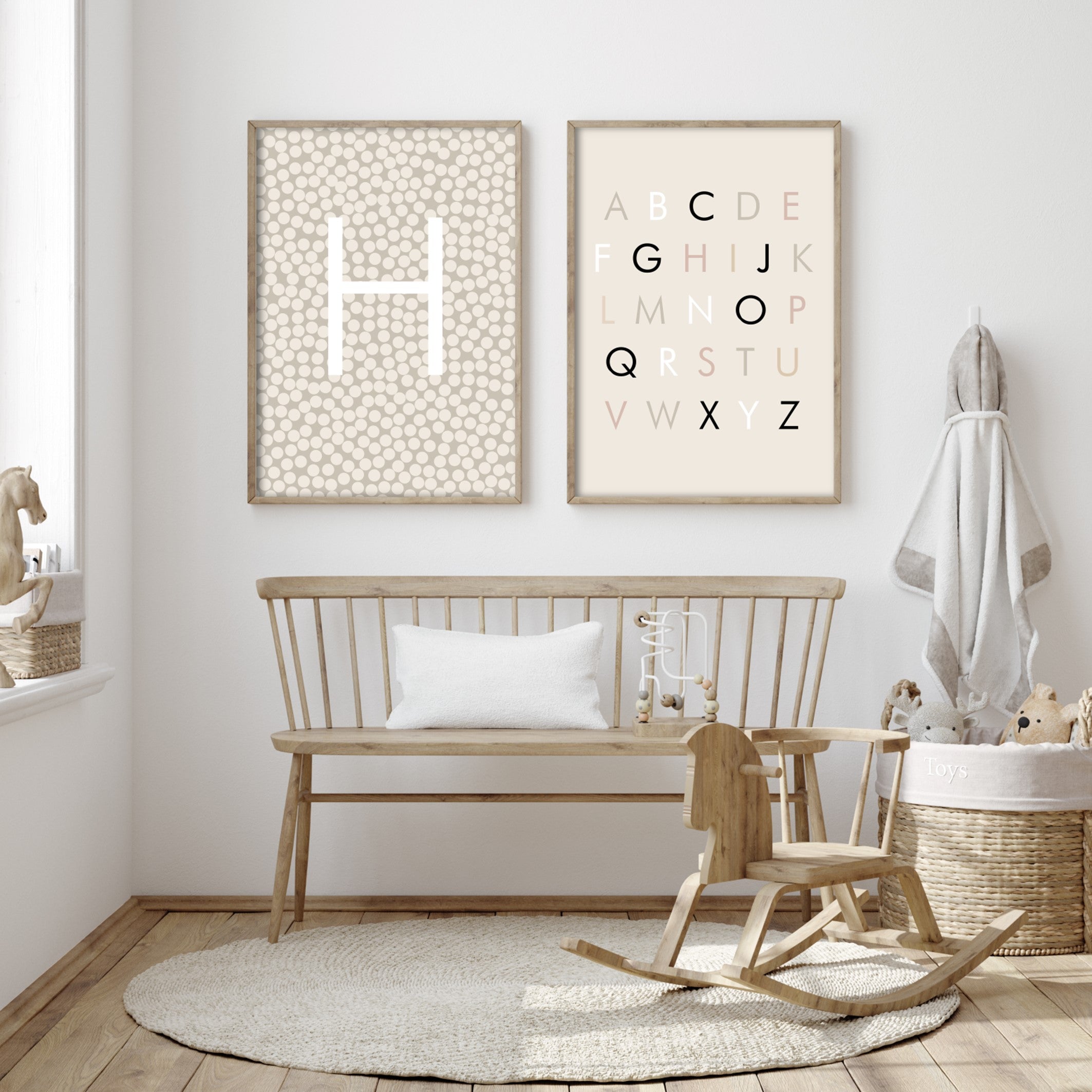 Baby Nursery Posters with Neutral Colours and Letters