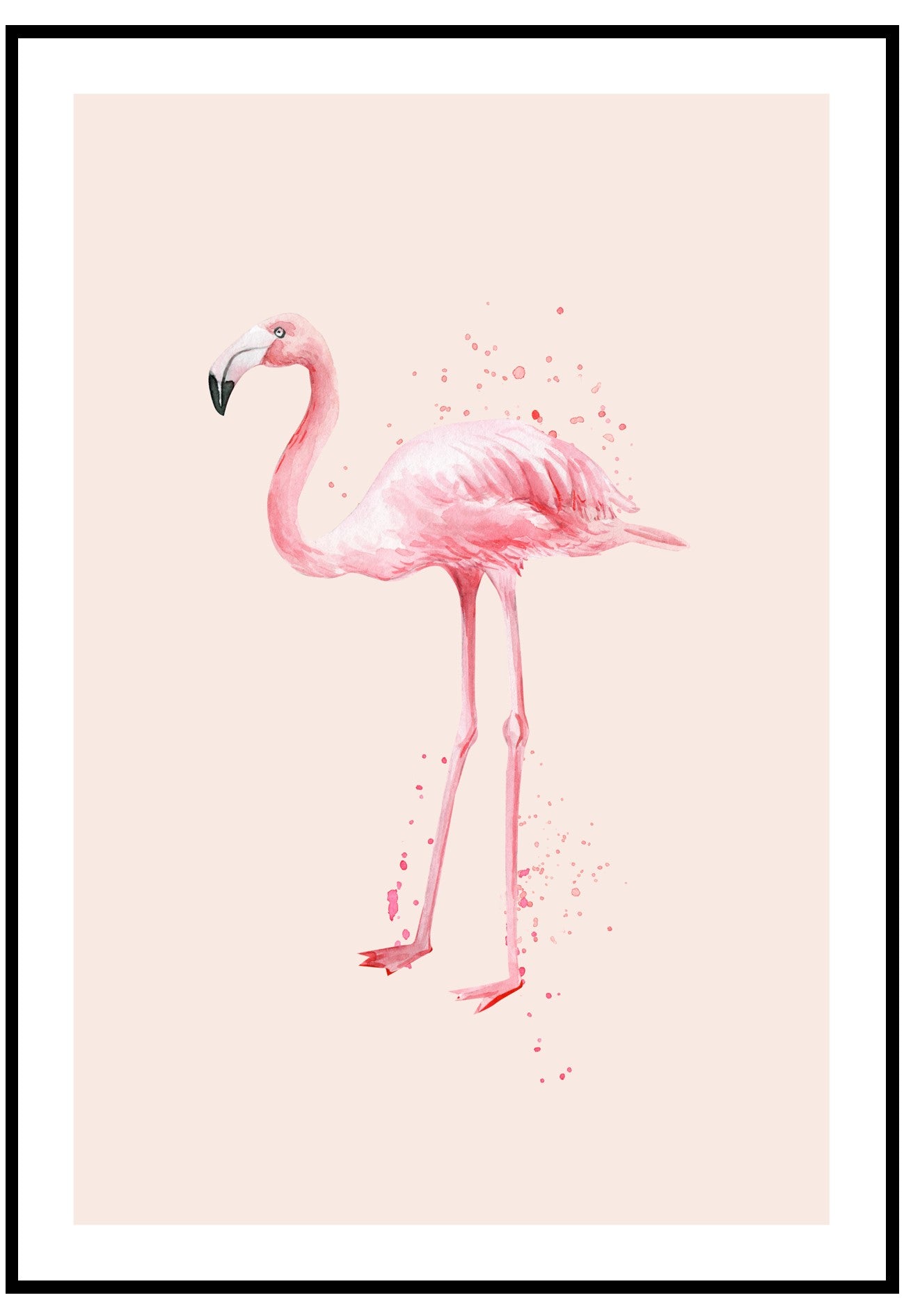 flamingo illustration wall art