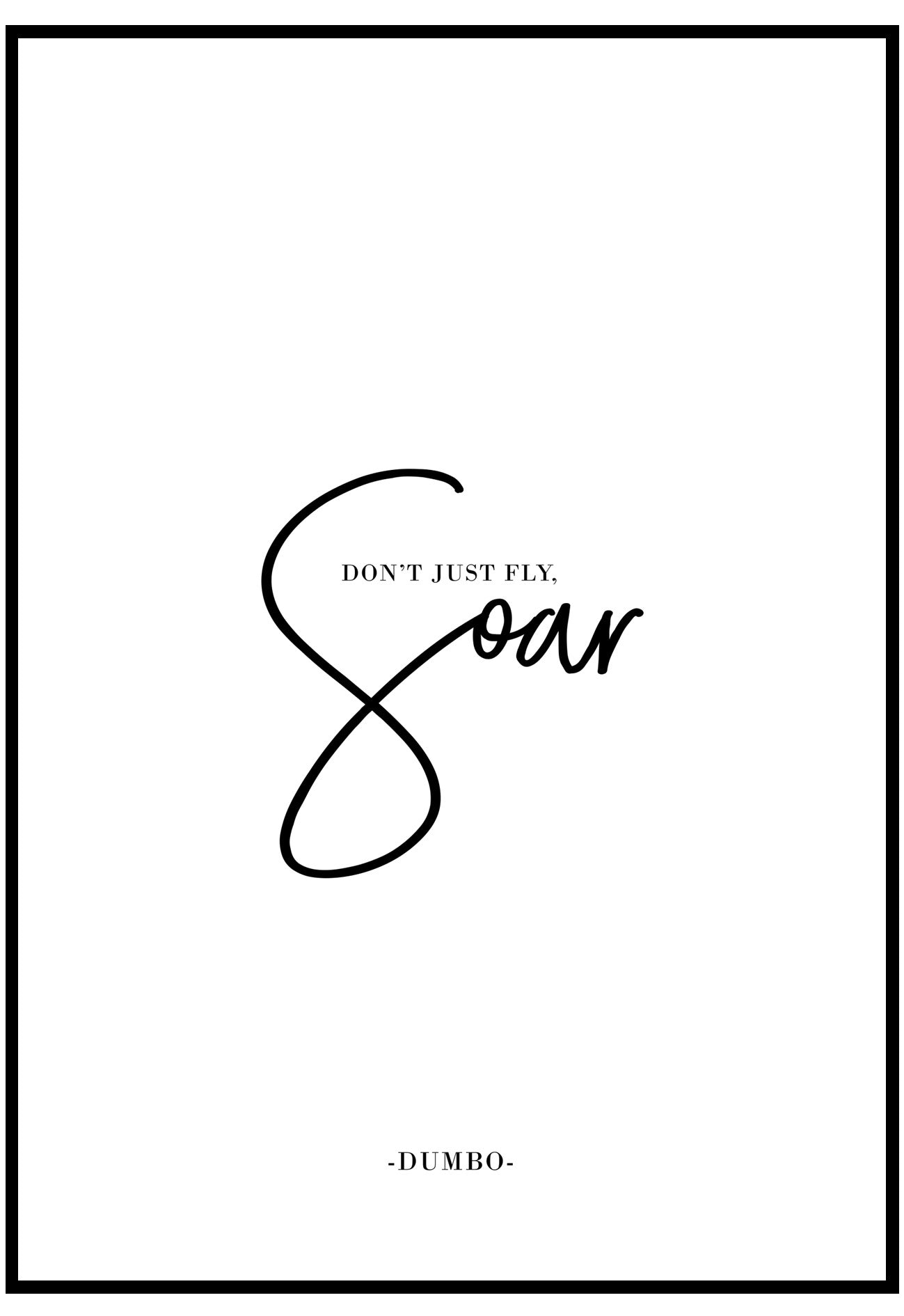 don't just fly soar disney quote wall art