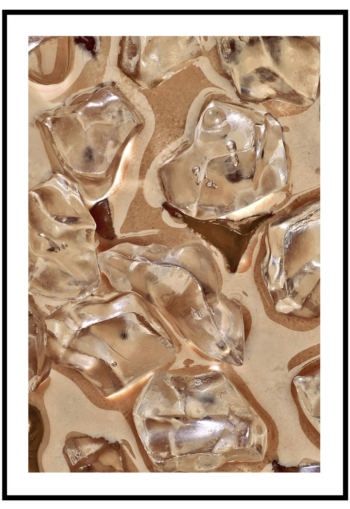 iced coffee cubes wall art