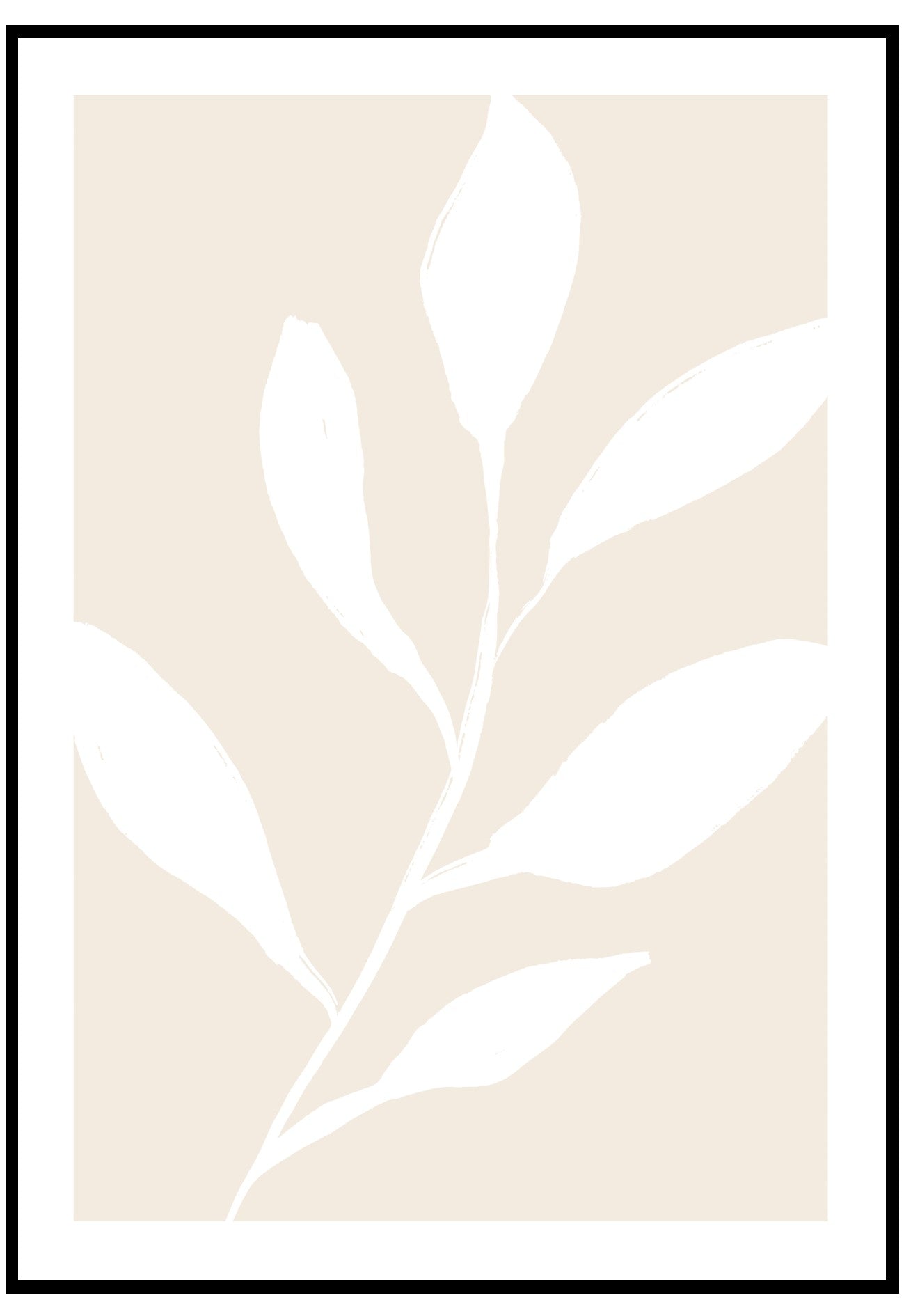 abstract white plant wall art