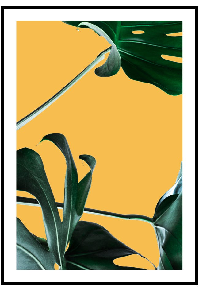 monstera on yellow wall art